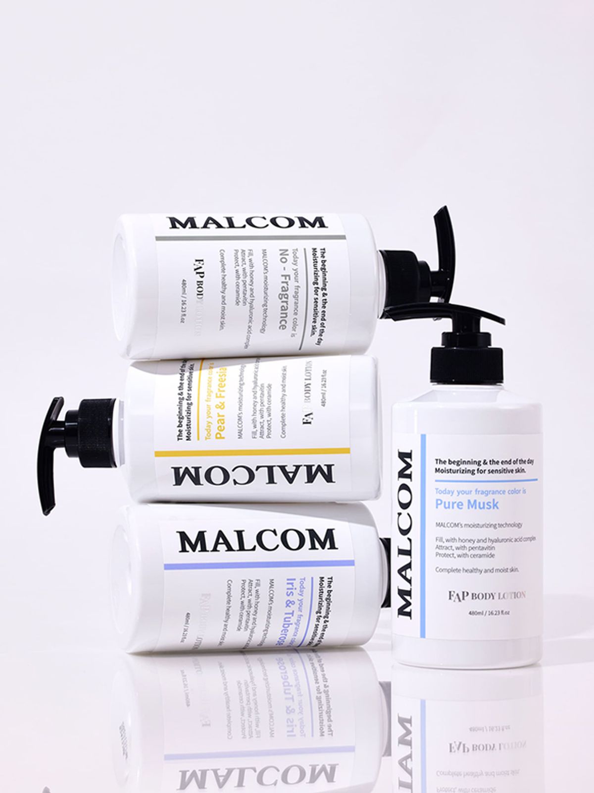 말콤(MALCOM) FAP 3중 보습케어 바디로션 480ml 2입 (4종 향)