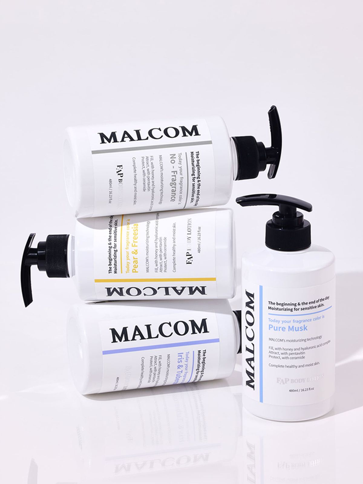 말콤(MALCOM) FAP 3중 보습케어 바디로션 480ml 2입 (4종 향)