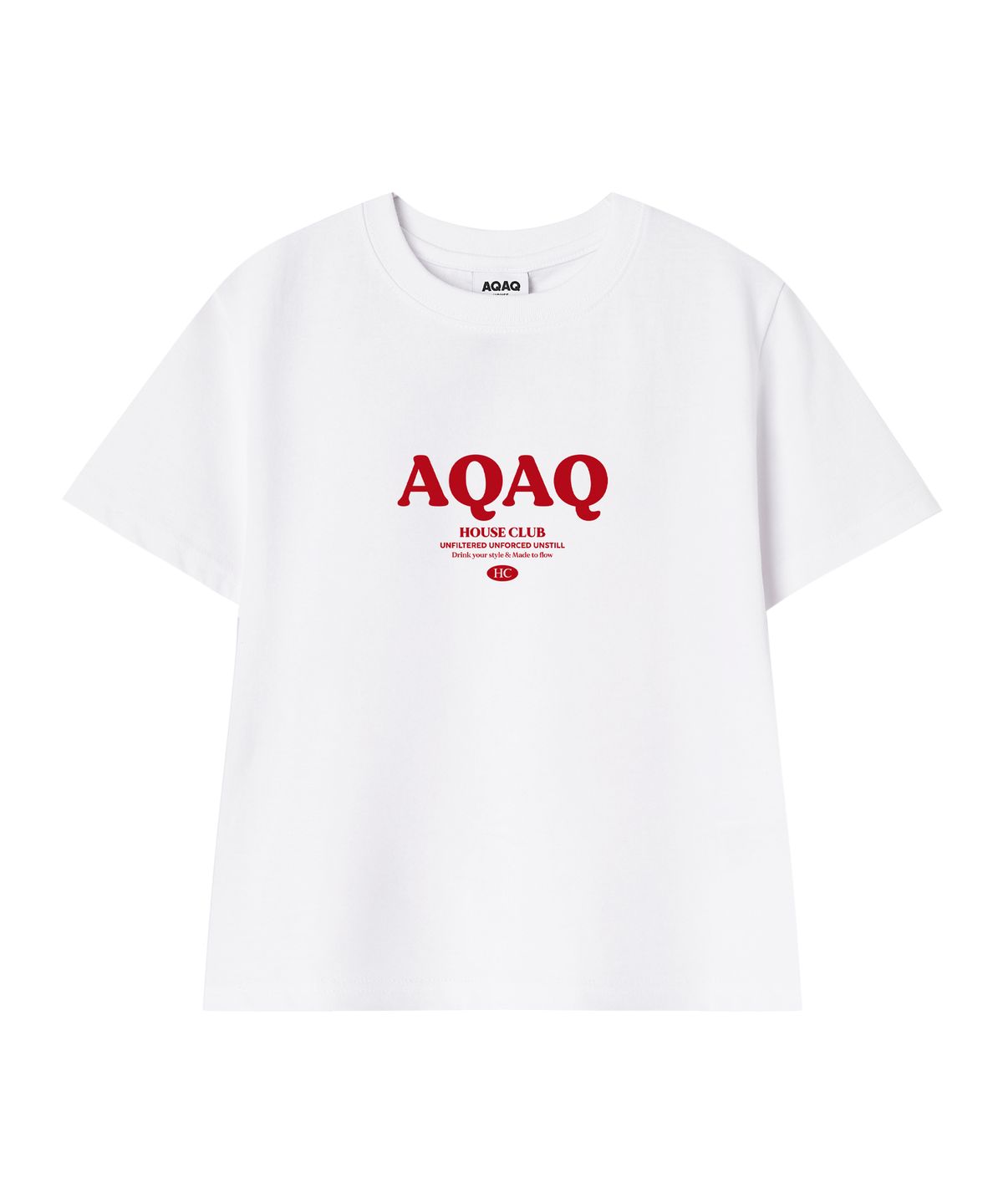 에이큐 에이큐 하우스 클럽(AQAQ HOUSE CLUB) 베이직 로고 티셔츠 [화이트]