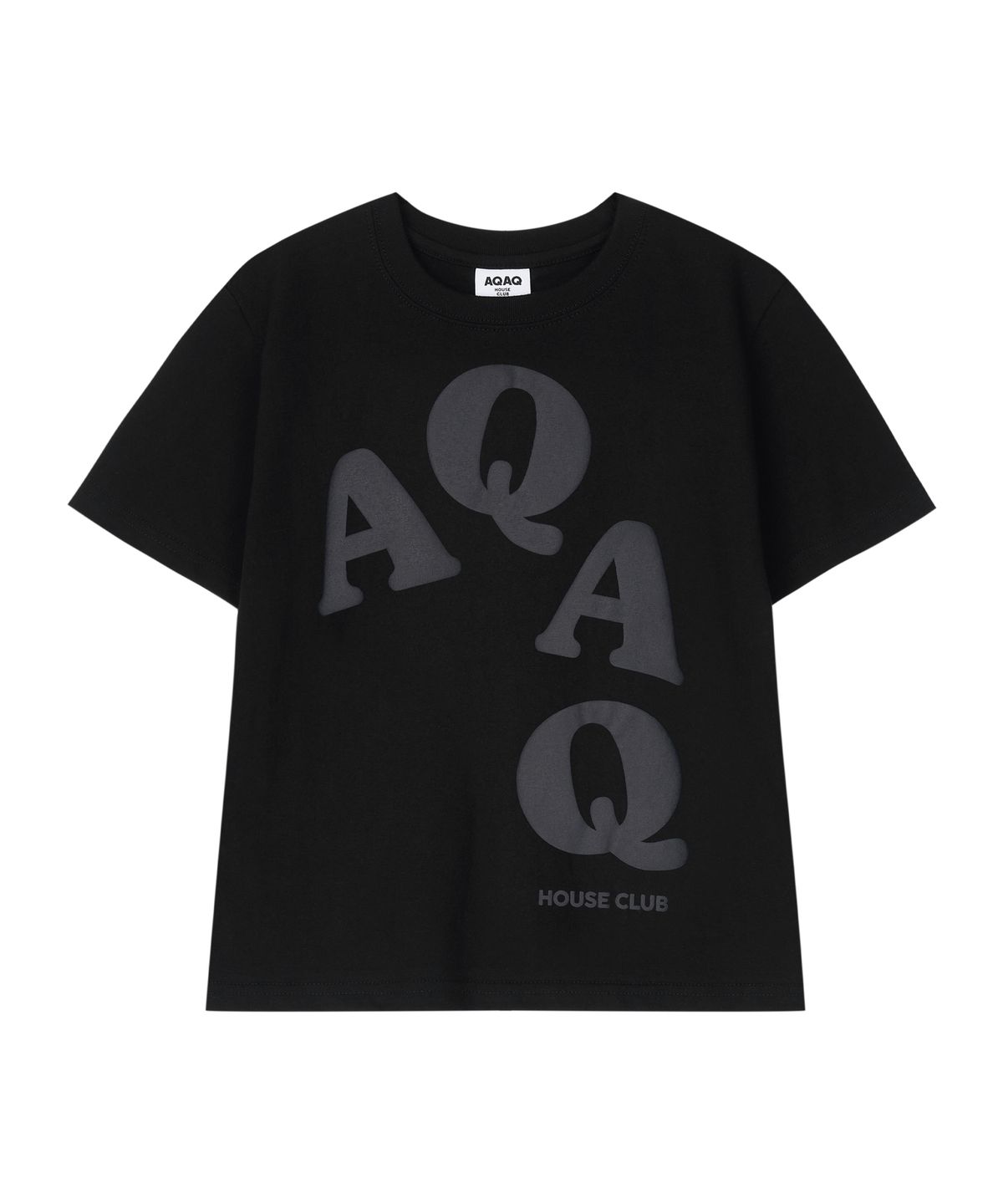 에이큐 에이큐 하우스 클럽(AQAQ HOUSE CLUB) 퍼즐 빅 로고 티셔츠 [블랙]