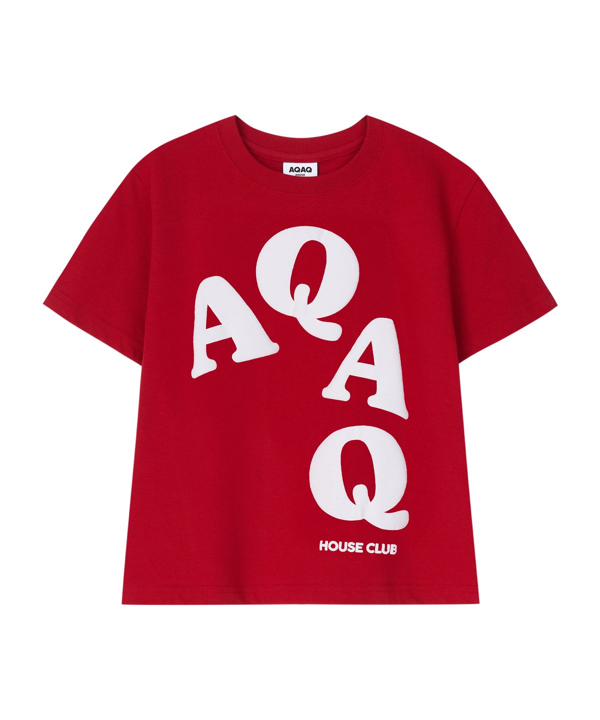 에이큐 에이큐 하우스 클럽(AQAQ HOUSE CLUB) 퍼즐 빅 로고 티셔츠 [레드]