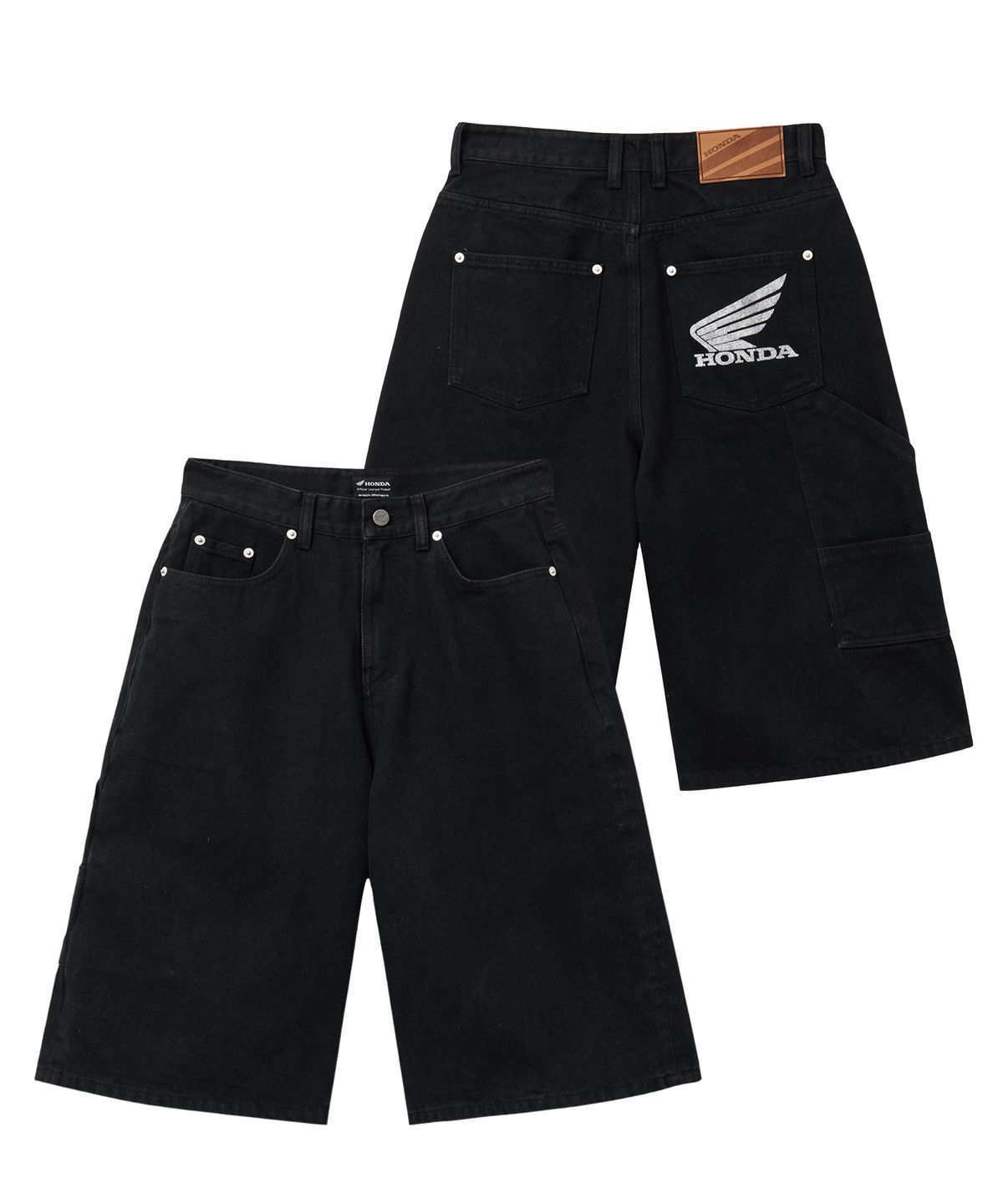 핍스 모터사이클(PHYPS MOTORCYCLE) Wing Logo Bermuda Pants Black