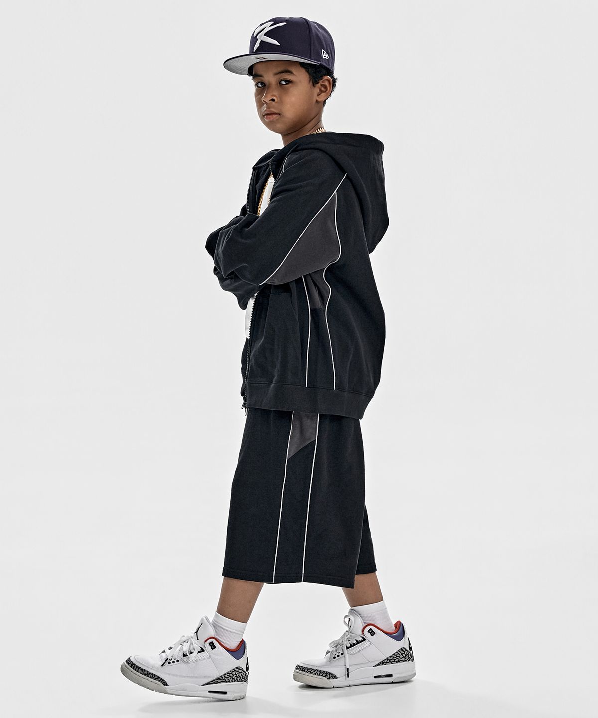 테이크이지 키즈(TAKEASY KIDS) 스카치 하프 스웻팬츠 (블랙)