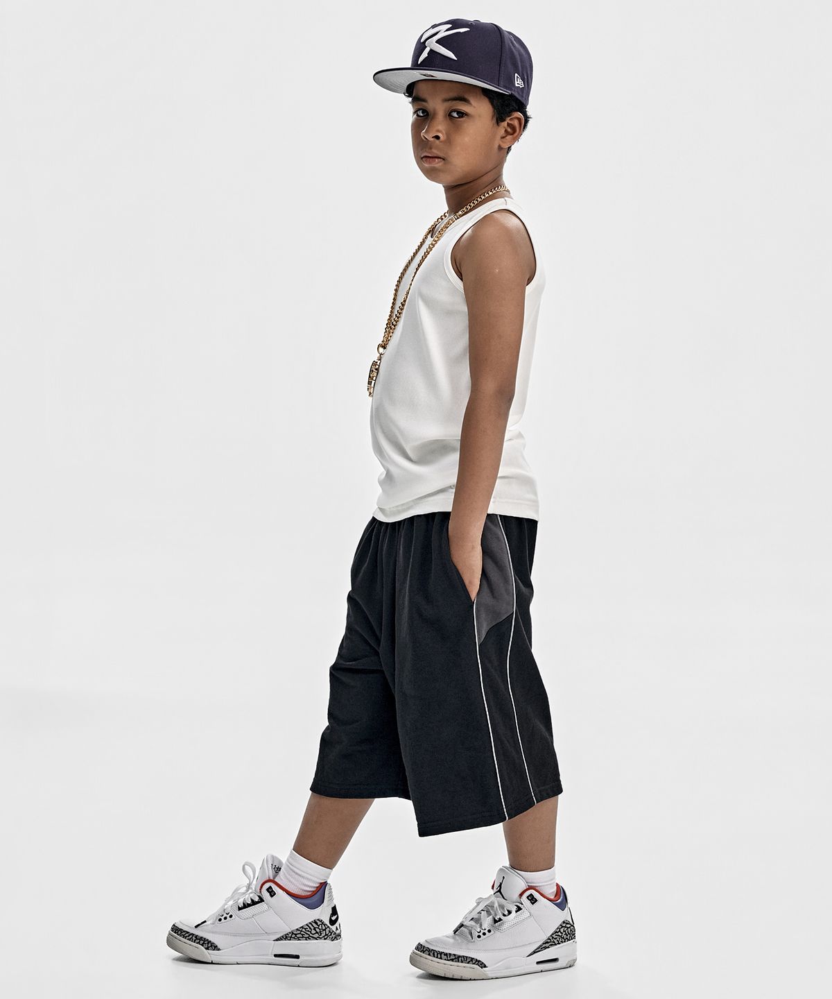 테이크이지 키즈(TAKEASY KIDS) 스카치 하프 스웻팬츠 (블랙)