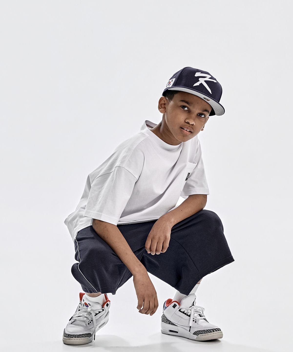 테이크이지 키즈(TAKEASY KIDS) 스카치 하프 스웻팬츠 (다크네이비)