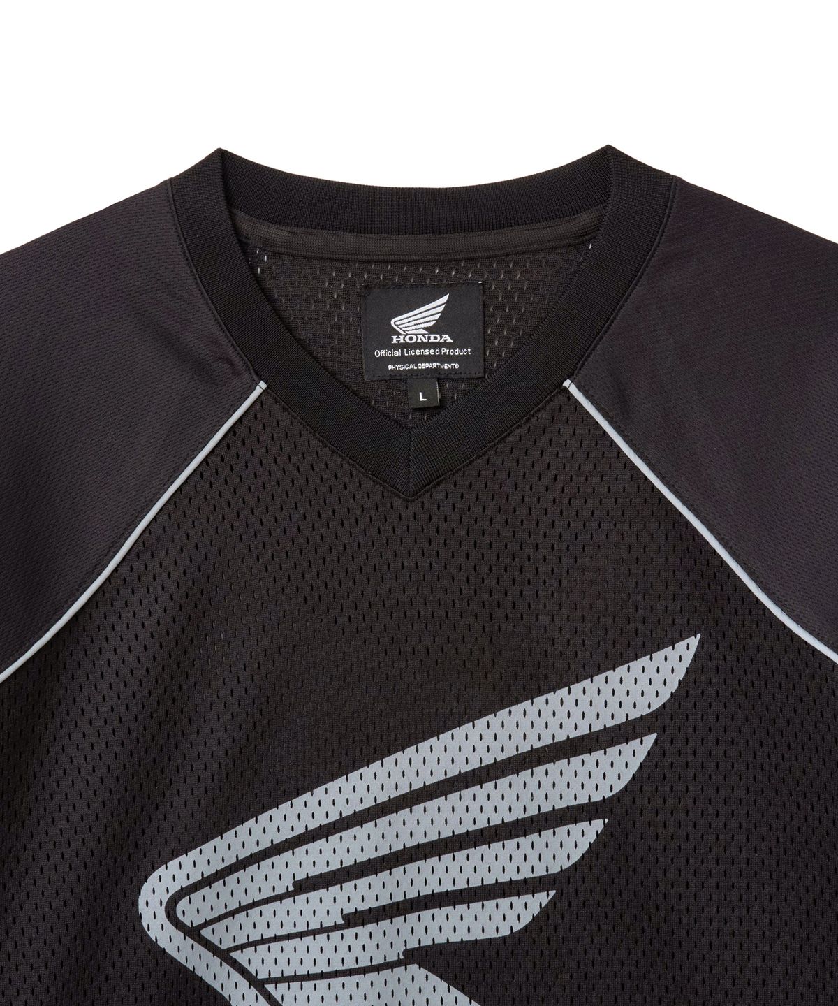핍스 모터사이클(PHYPS MOTORCYCLE) Mesh Piping Block Motorcycle Short Sleeve Black