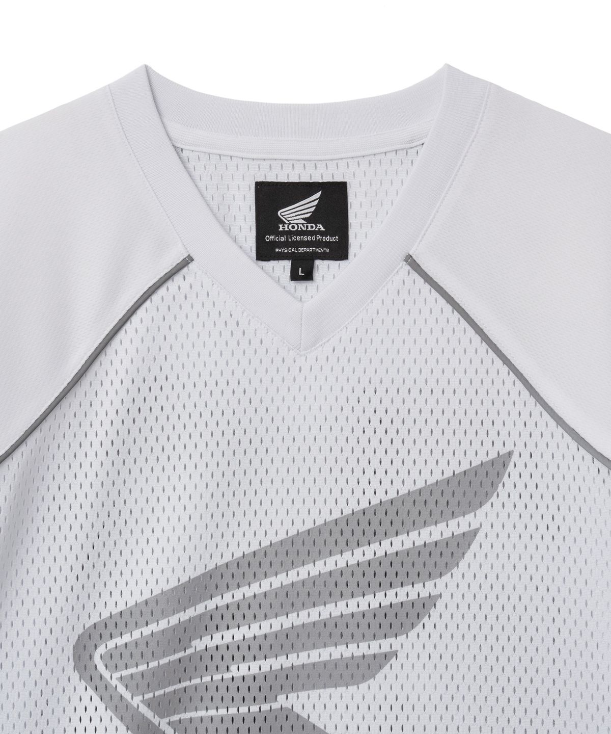 핍스 모터사이클(PHYPS MOTORCYCLE) Mesh Piping Block Motorcycle Short Sleeve White