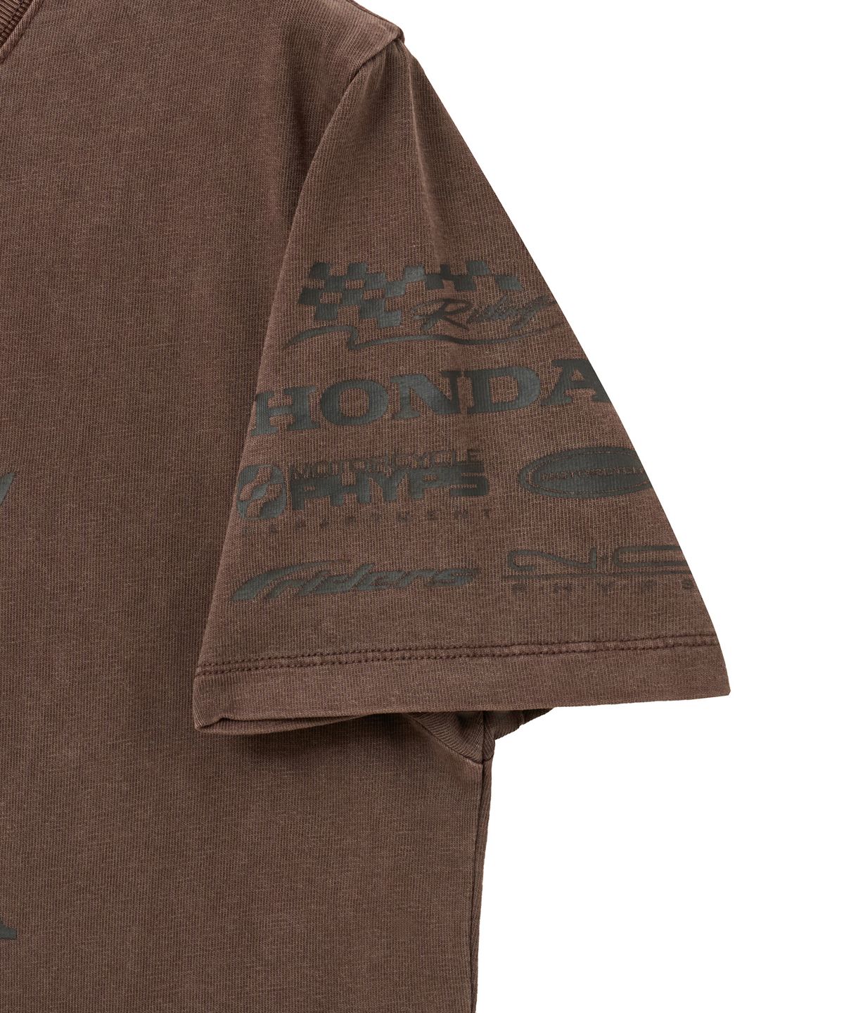 핍스 모터사이클(PHYPS MOTORCYCLE) Womens Wing Collect Logo Short Sleeve Pigment Brown