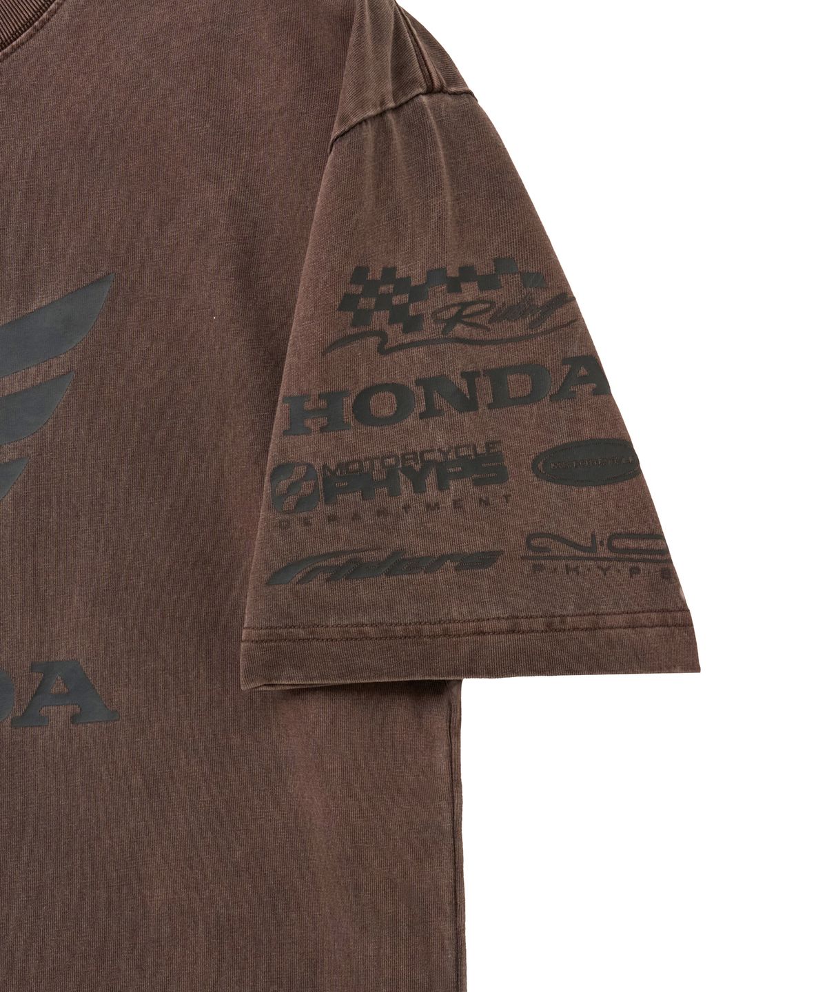 핍스 모터사이클(PHYPS MOTORCYCLE) Wing Collect Logo Short Sleeve Brown
