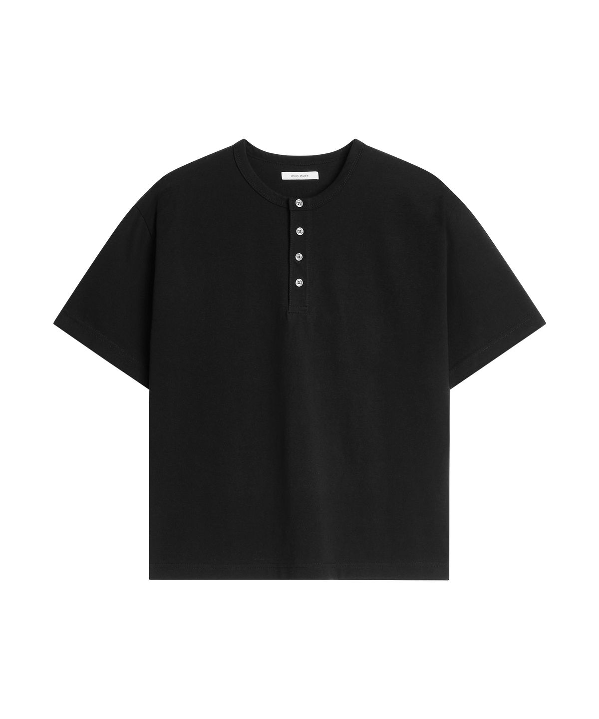 유니온스튜디오(UNIONSTUDIO) 로그 헨리넥 크롭 반팔티 ( 3Color )