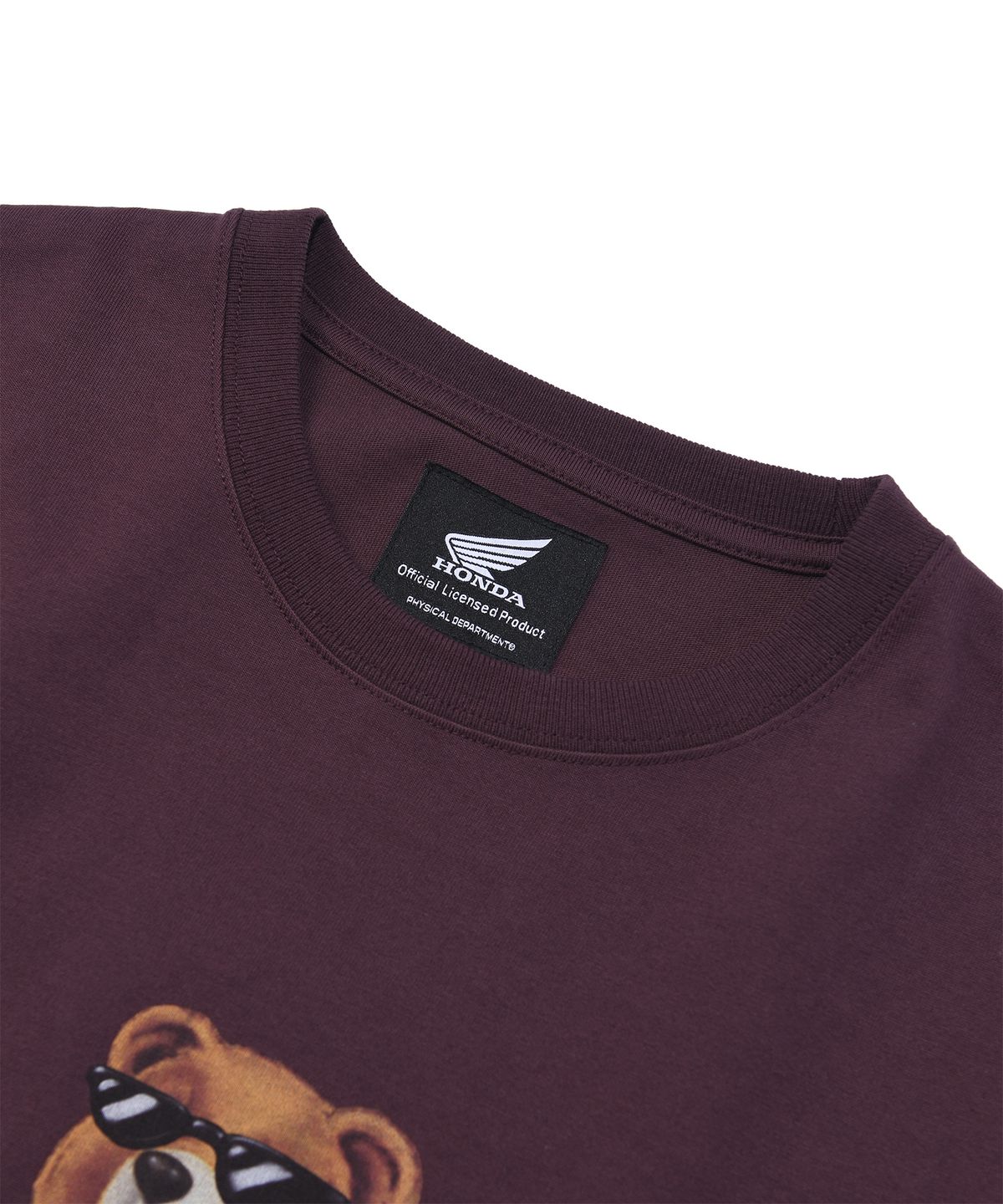 핍스 모터사이클(PHYPS MOTORCYCLE) Honda Bear T-Shirt Burgundy