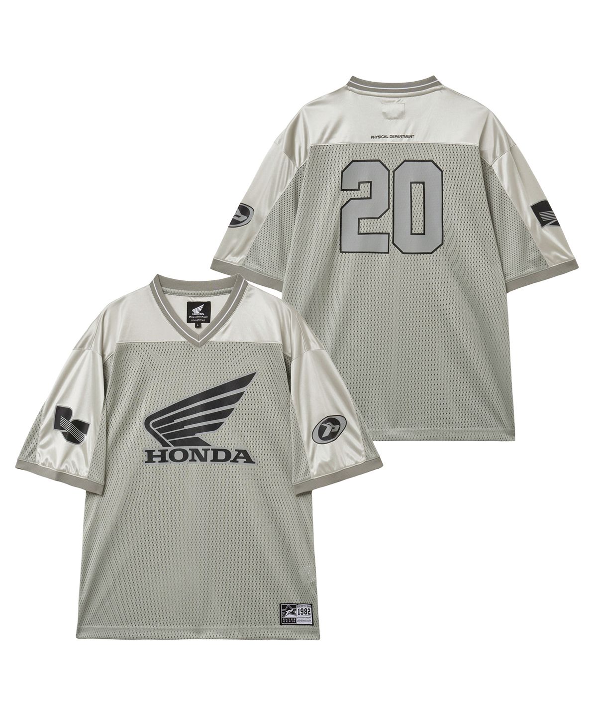 핍스 모터사이클(PHYPS MOTORCYCLE) Original Wing Logo Mesh T-Shirt Gray