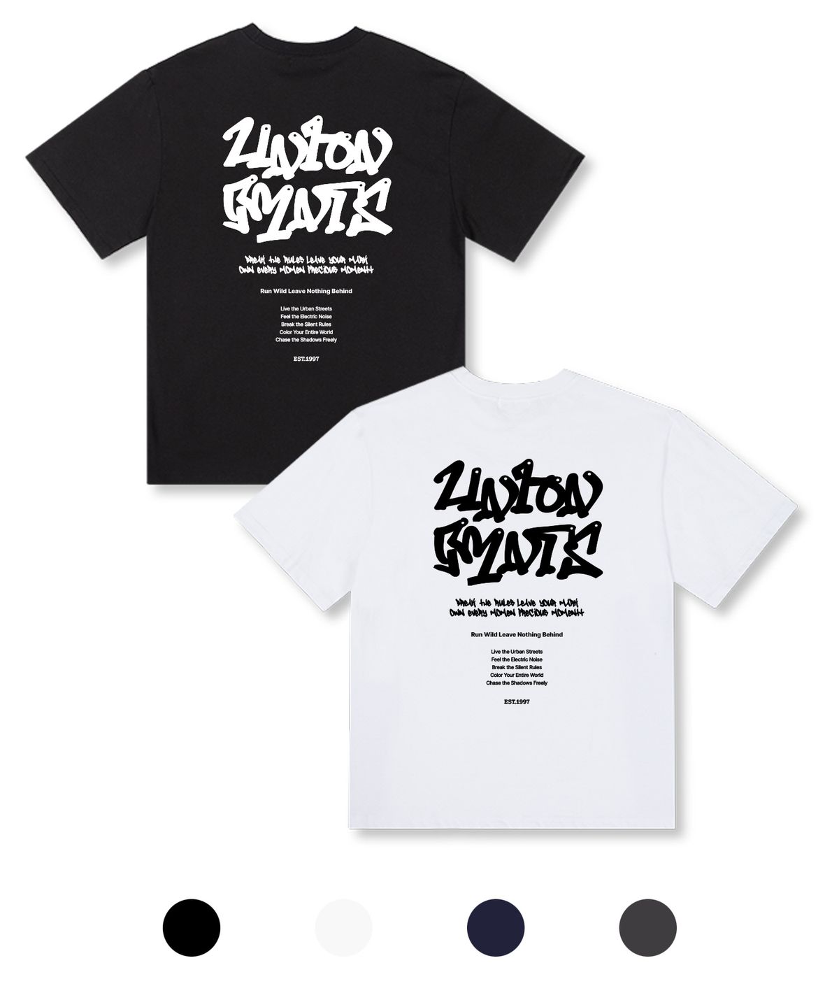 유니온가먼츠(UNION GARMENTS) 나띵비하인드 오버핏 반팔 티셔츠 4COLOR
