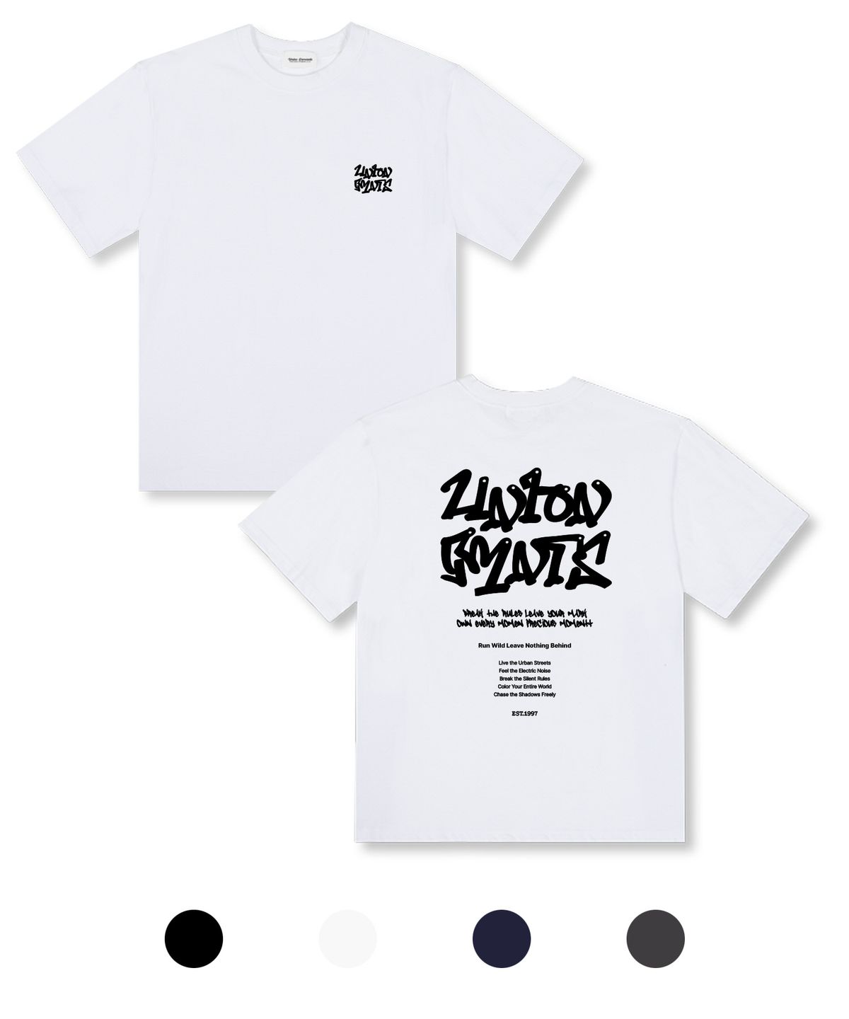 유니온가먼츠(UNION GARMENTS) 나띵비하인드 오버핏 반팔 티셔츠 4COLOR