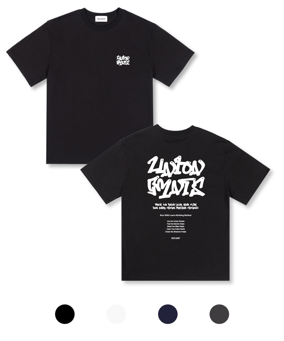 유니온가먼츠(UNION GARMENTS) 나띵비하인드 오버핏 반팔 티셔츠 4COLOR