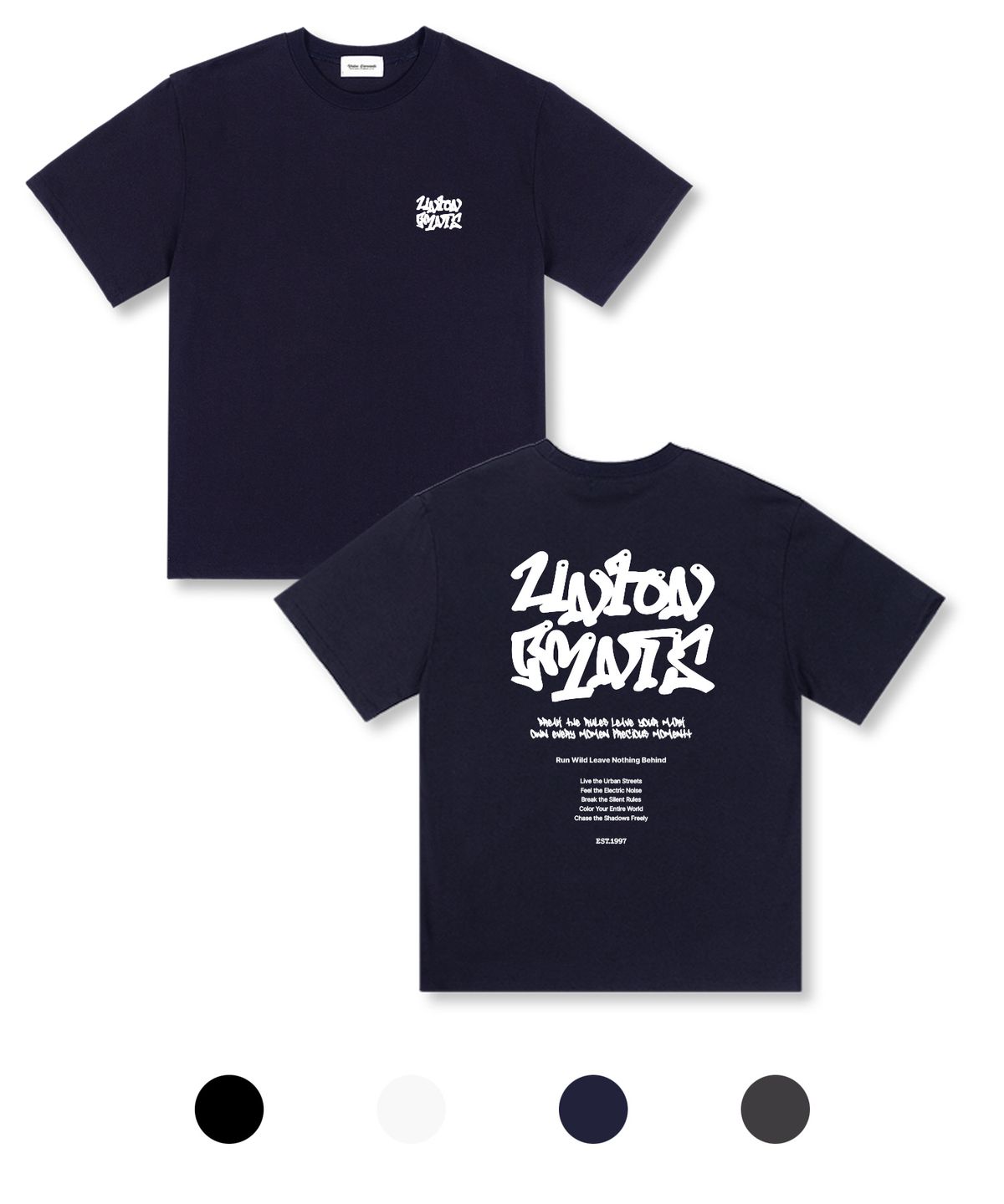 유니온가먼츠(UNION GARMENTS) 나띵비하인드 오버핏 반팔 티셔츠 4COLOR