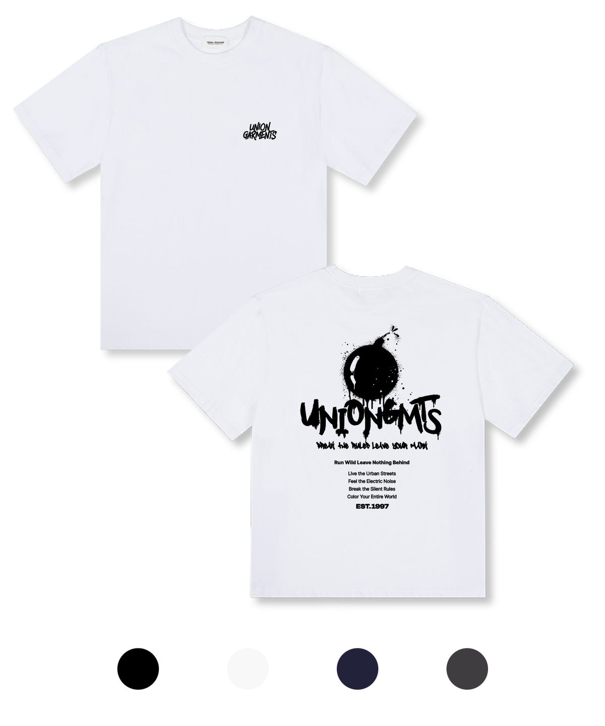 유니온가먼츠(UNION GARMENTS) 사일런트 오버핏 반팔 티셔츠 4COLOR