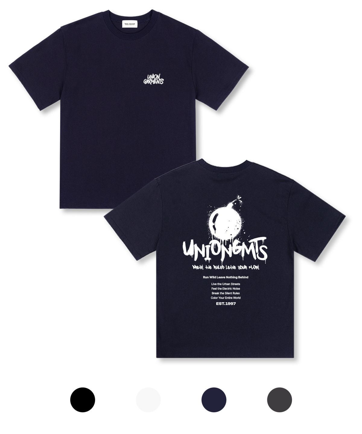 유니온가먼츠(UNION GARMENTS) 사일런트 오버핏 반팔 티셔츠 4COLOR