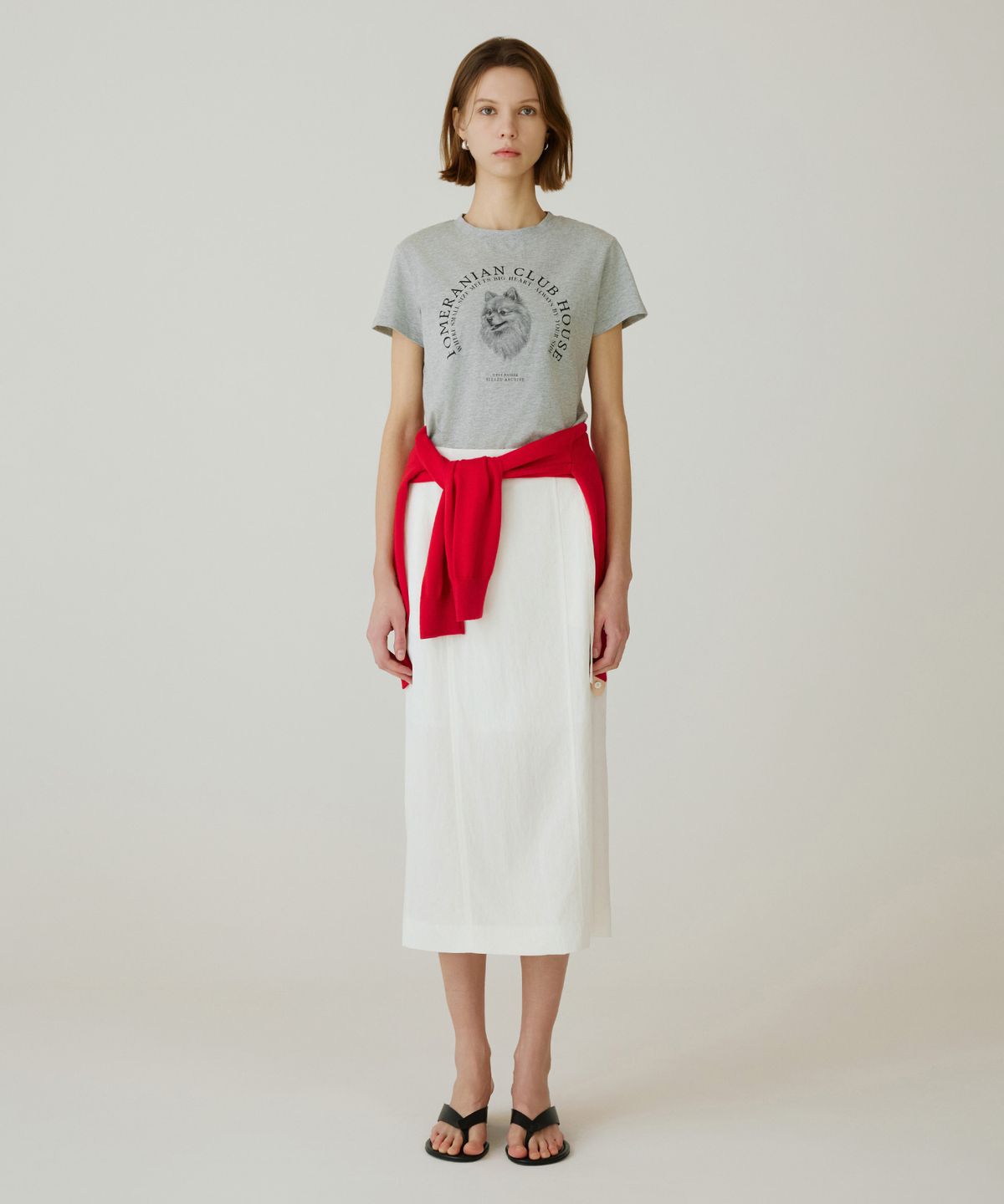 시야쥬(SIYAZU) SITP5265 포메라니안 반팔 티셔츠_Melange gray