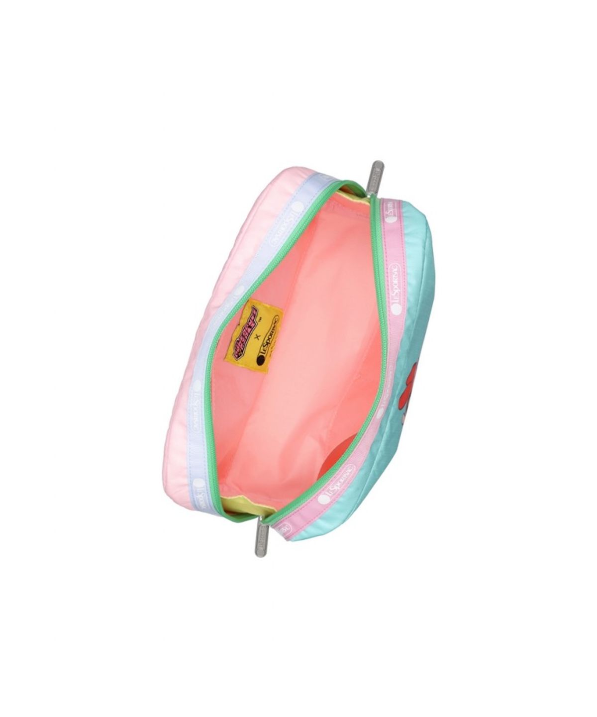 레스포색(LESPORTSAC) 파워퍼프걸 핑크/민트 엑스라지 렉탱귤러 코스메틱 파우치 [7121.HG05]