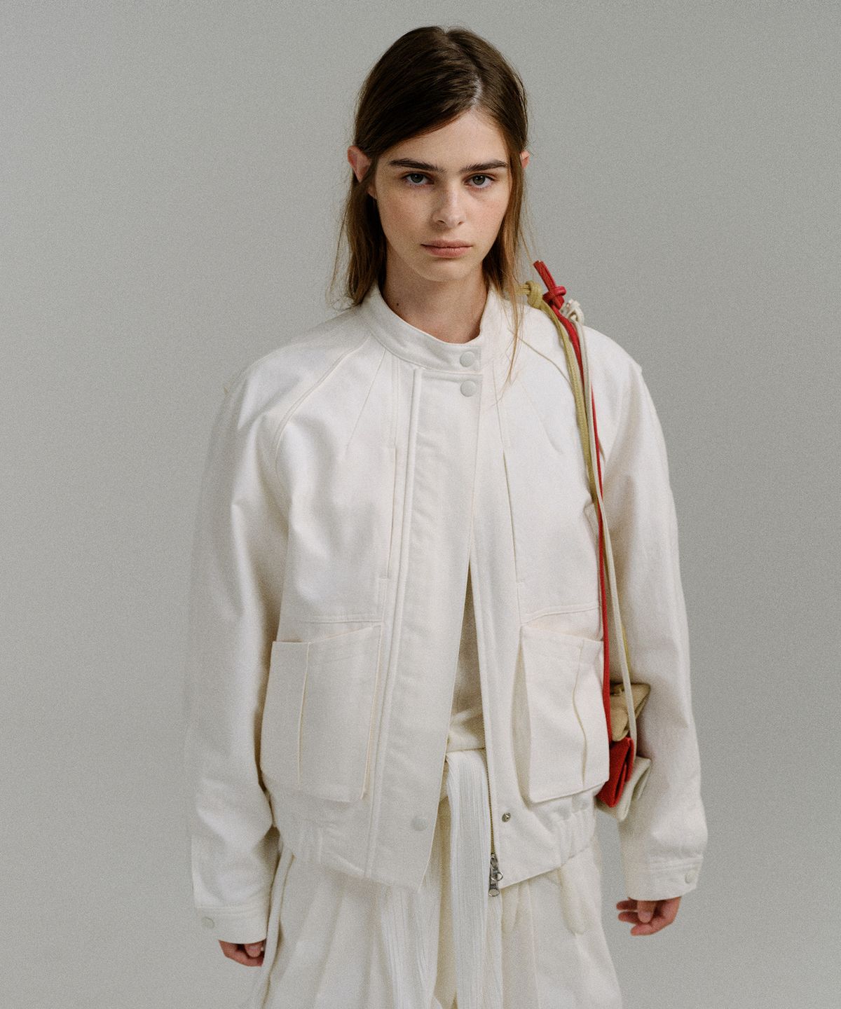 아우브아워(AUBOUR) vector cotton jacket (ecru)