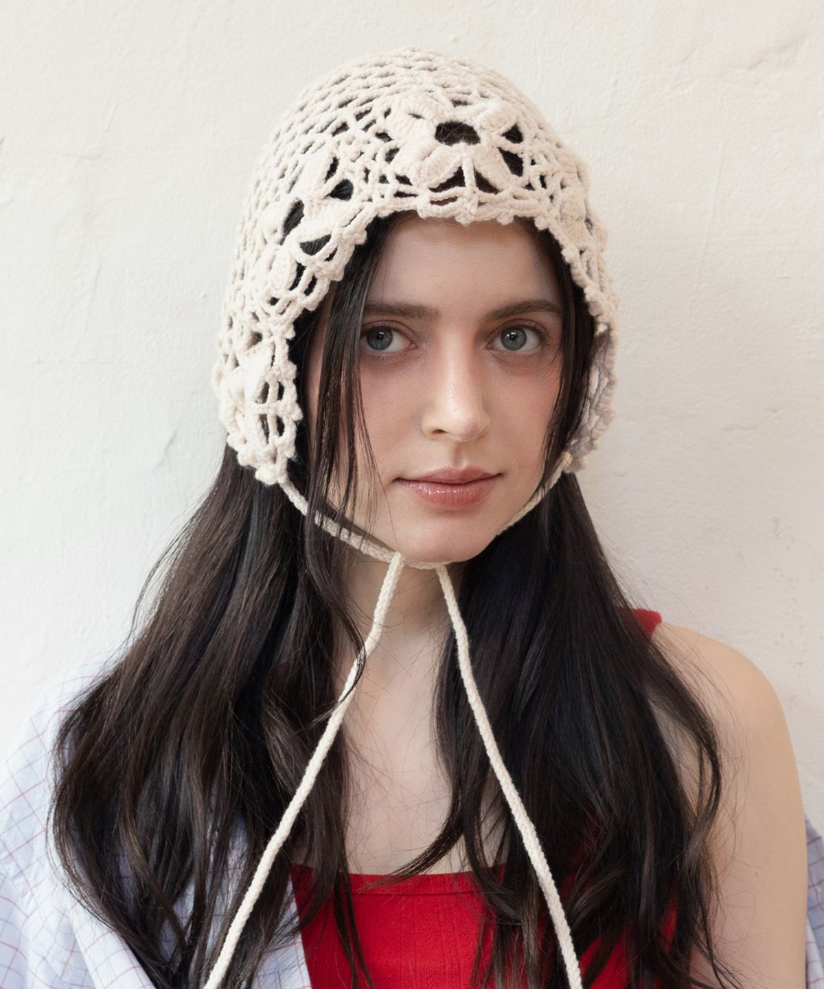 메리모티브(MERRYMOTIVE) Crochet flower bonnet hat