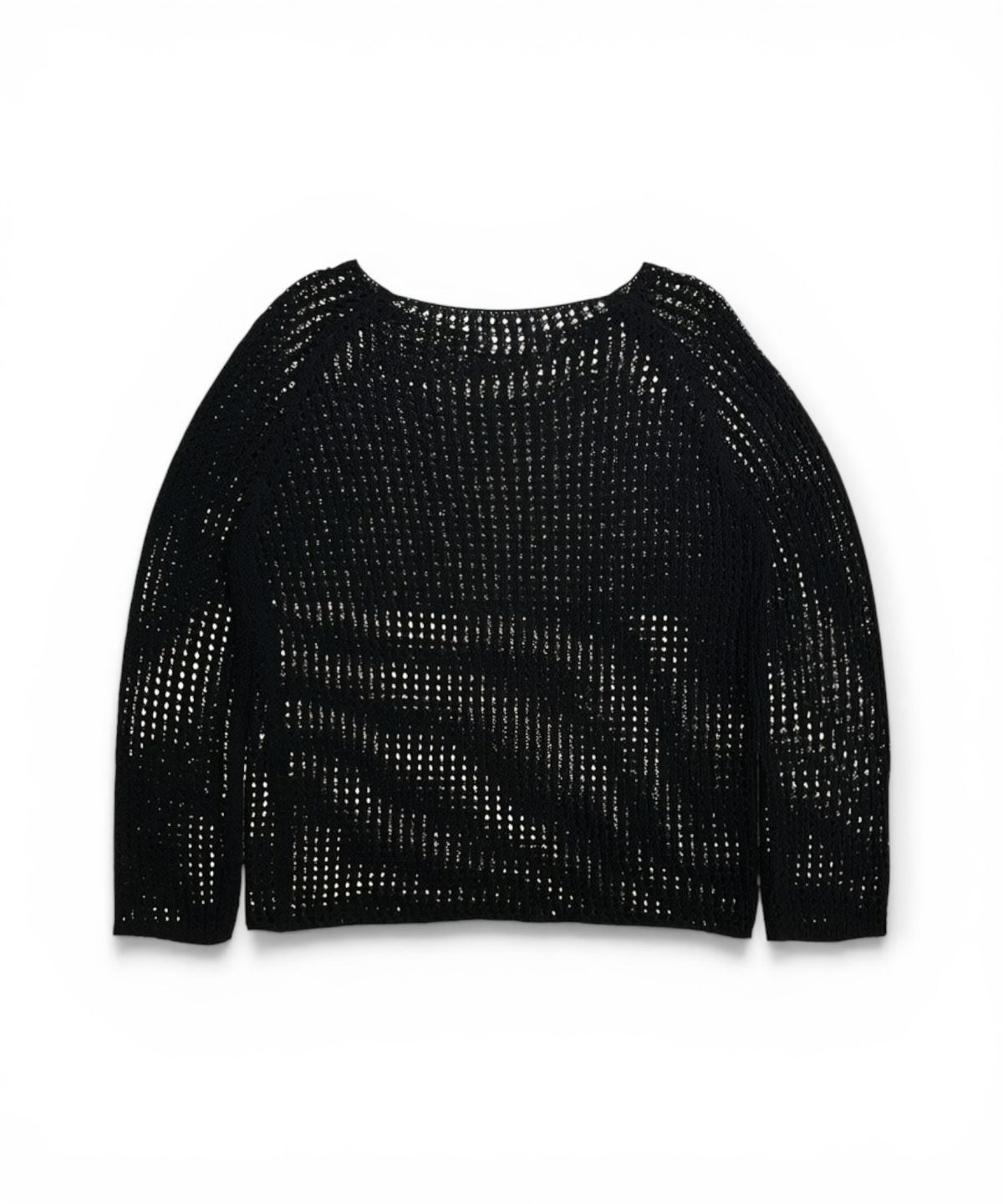 본슬리피(BORN SLIPPY) Butterfly Sheer Open Knit Top (Black)