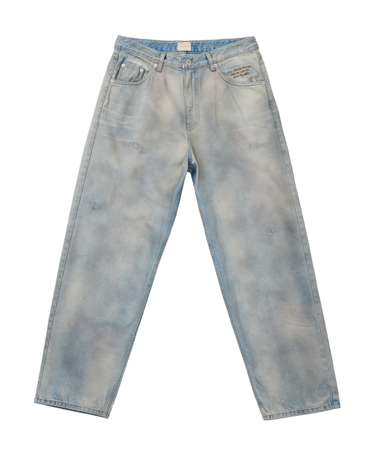 더 오피셜 레퓨지(THE OFFICIAL REFUGE) DOUBLE BLEACHED OIL DEMAGE DENIM PANTS