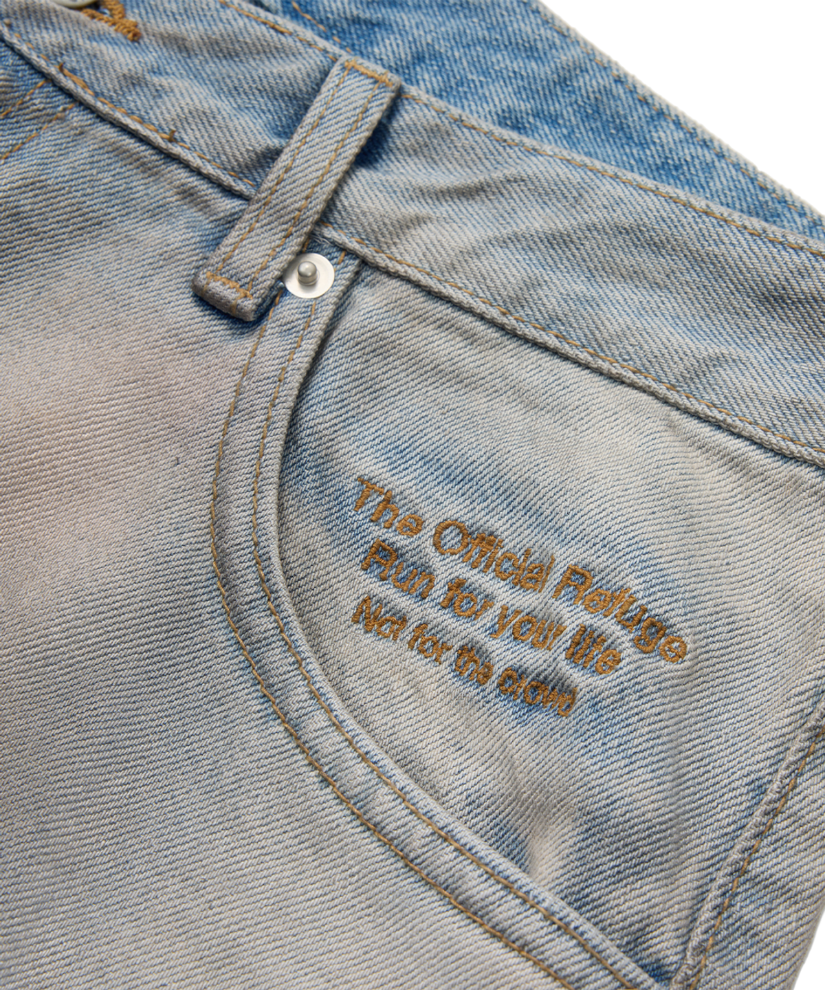 더 오피셜 레퓨지(THE OFFICIAL REFUGE) DOUBLE BLEACHED OIL DEMAGE DENIM PANTS