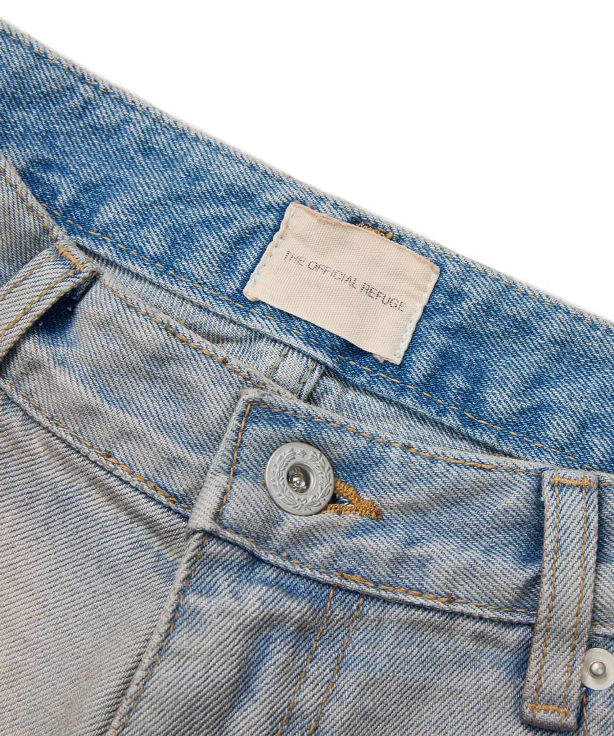 더 오피셜 레퓨지(THE OFFICIAL REFUGE) DOUBLE BLEACHED OIL DEMAGE DENIM PANTS