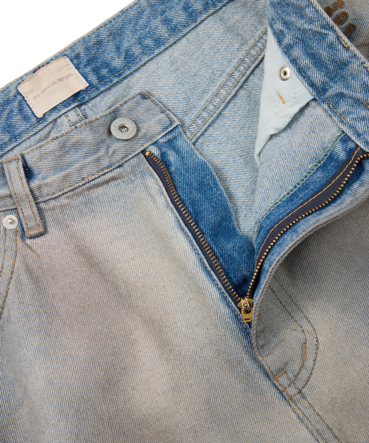 더 오피셜 레퓨지(THE OFFICIAL REFUGE) DOUBLE BLEACHED OIL DEMAGE DENIM PANTS