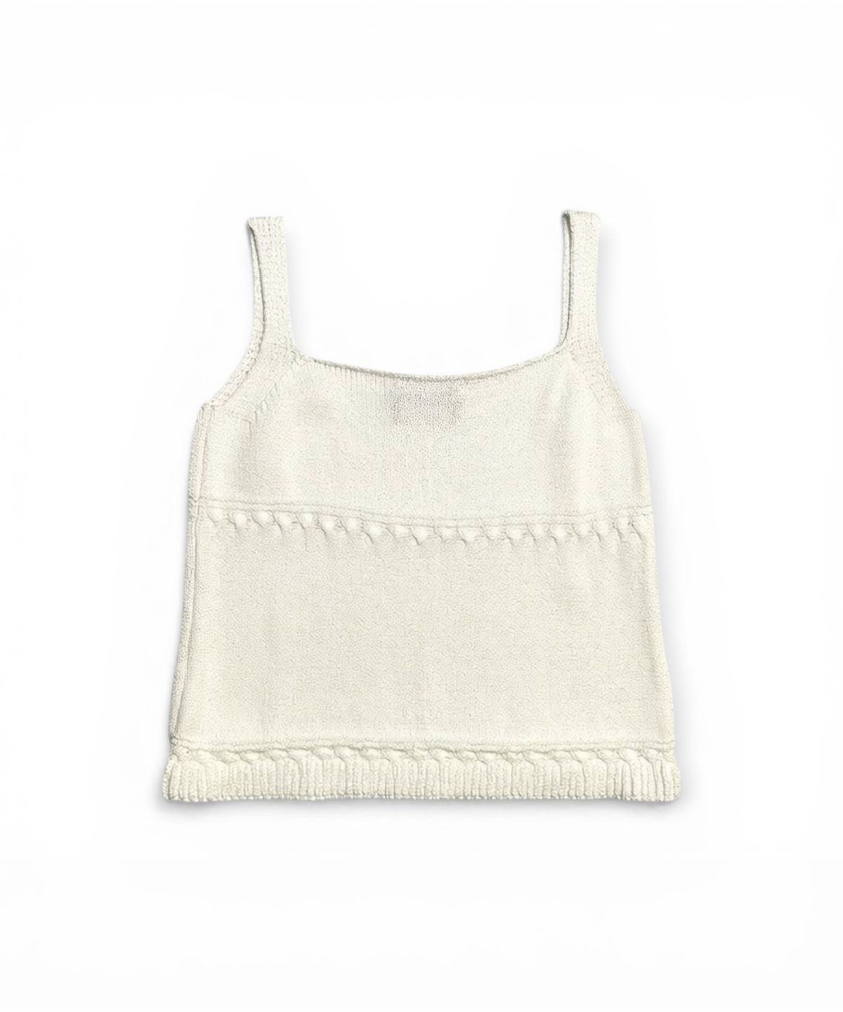 본슬리피(BORN SLIPPY) Pearl Stud Essential Knit Cami (Ivory)
