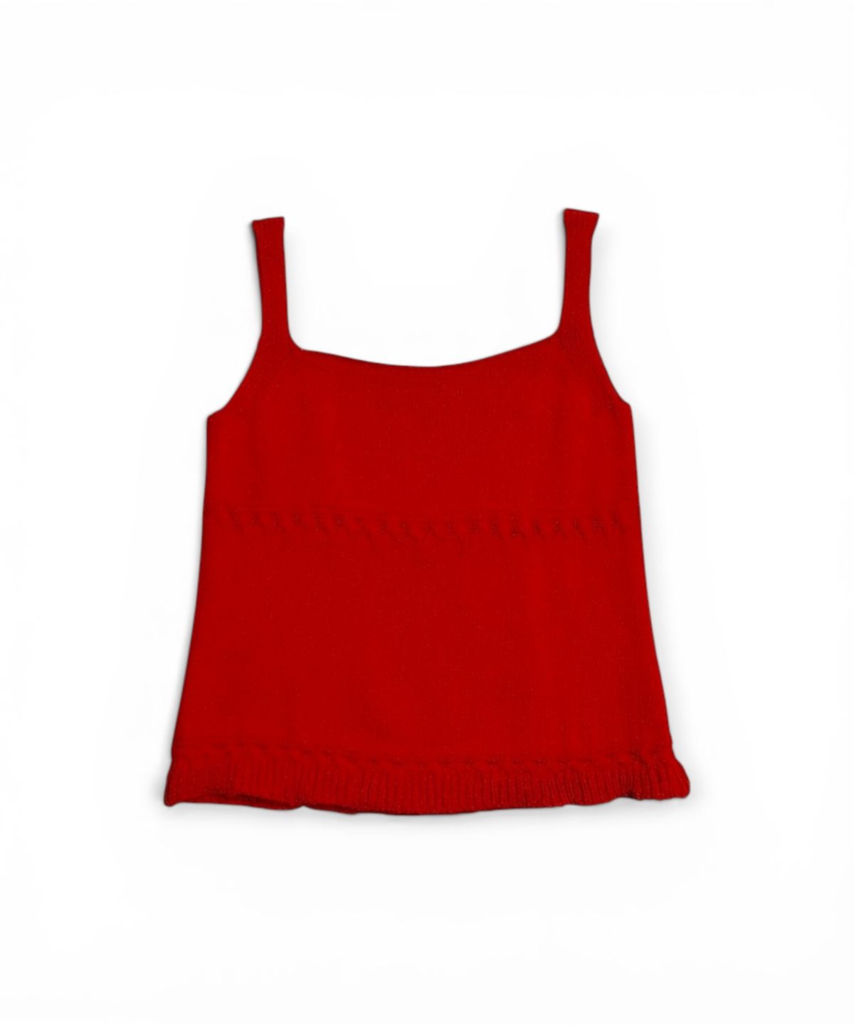 본슬리피(BORN SLIPPY) Pearl Stud Essential Knit Cami (Red)