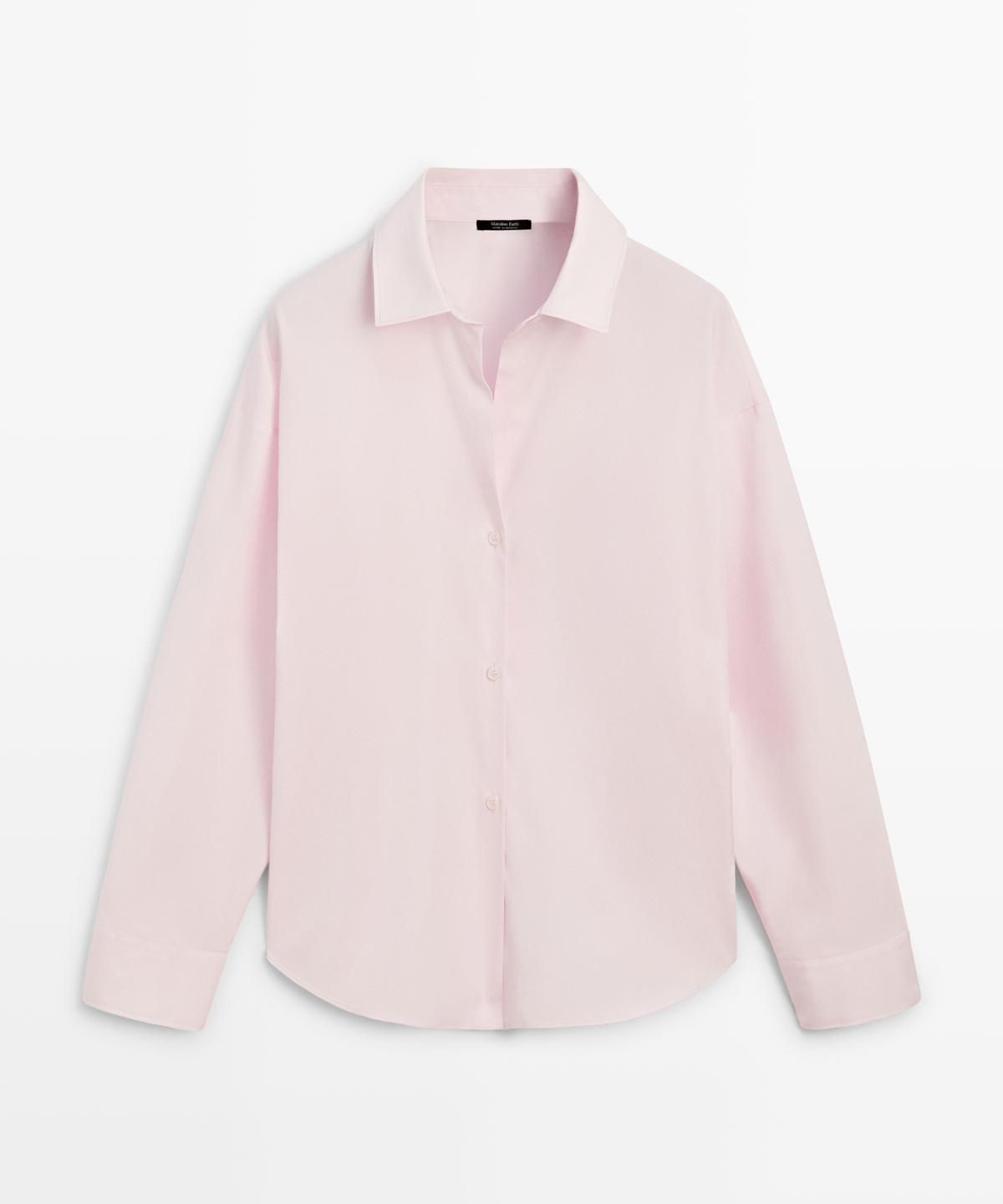 마시모두띠(MASSIMO DUTTI) 코튼 포플린 핀턱 셔츠