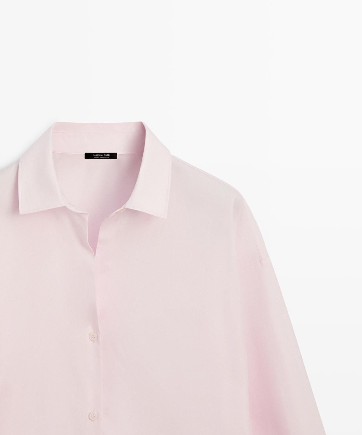 마시모두띠(MASSIMO DUTTI) 코튼 포플린 핀턱 셔츠