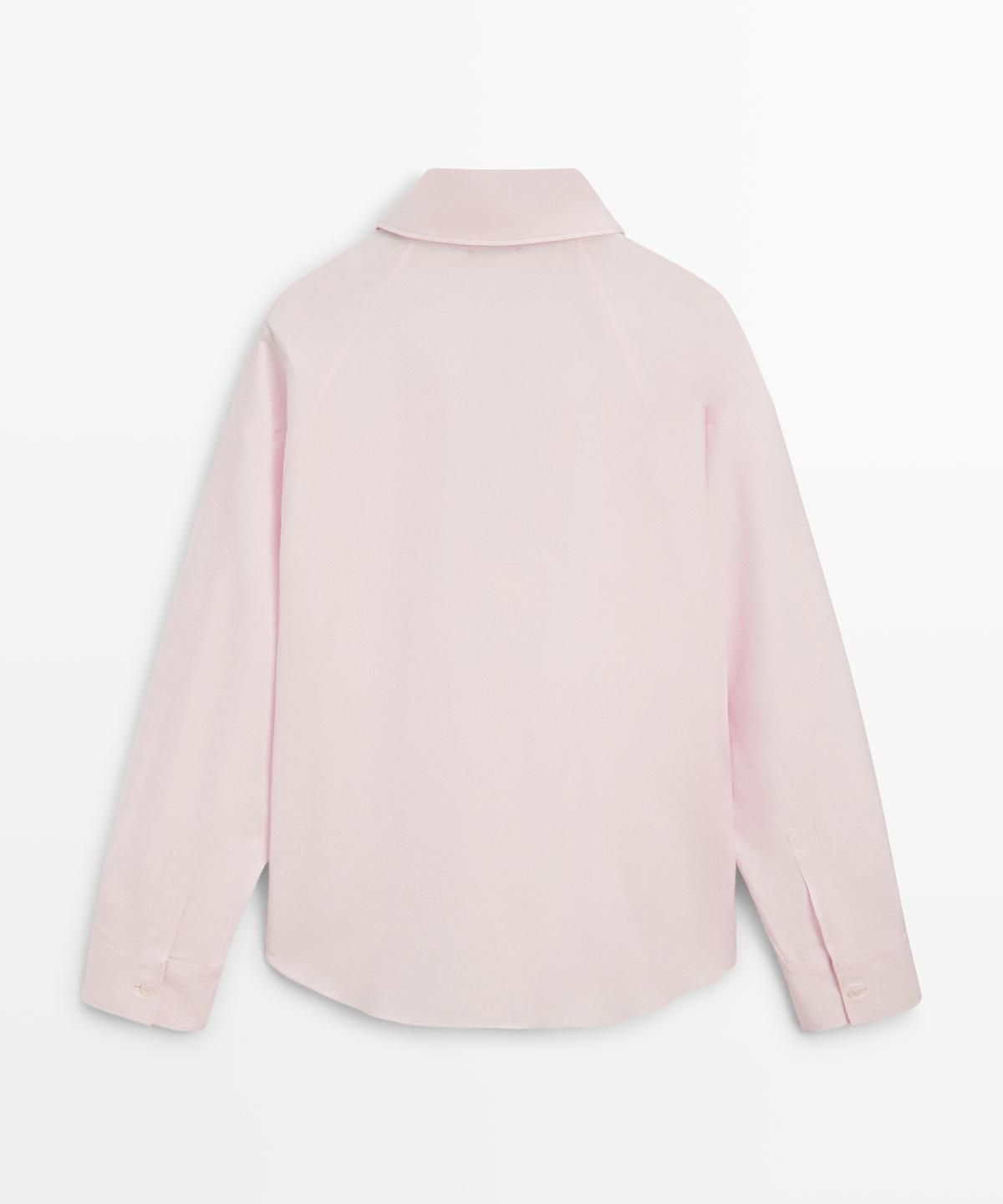 마시모두띠(MASSIMO DUTTI) 코튼 포플린 핀턱 셔츠
