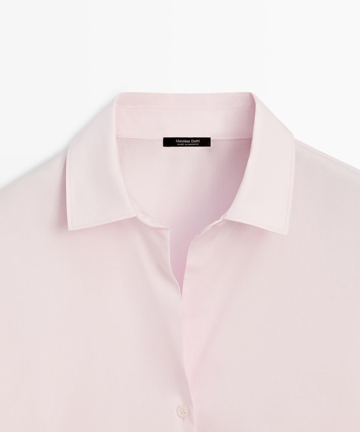 마시모두띠(MASSIMO DUTTI) 코튼 포플린 핀턱 셔츠