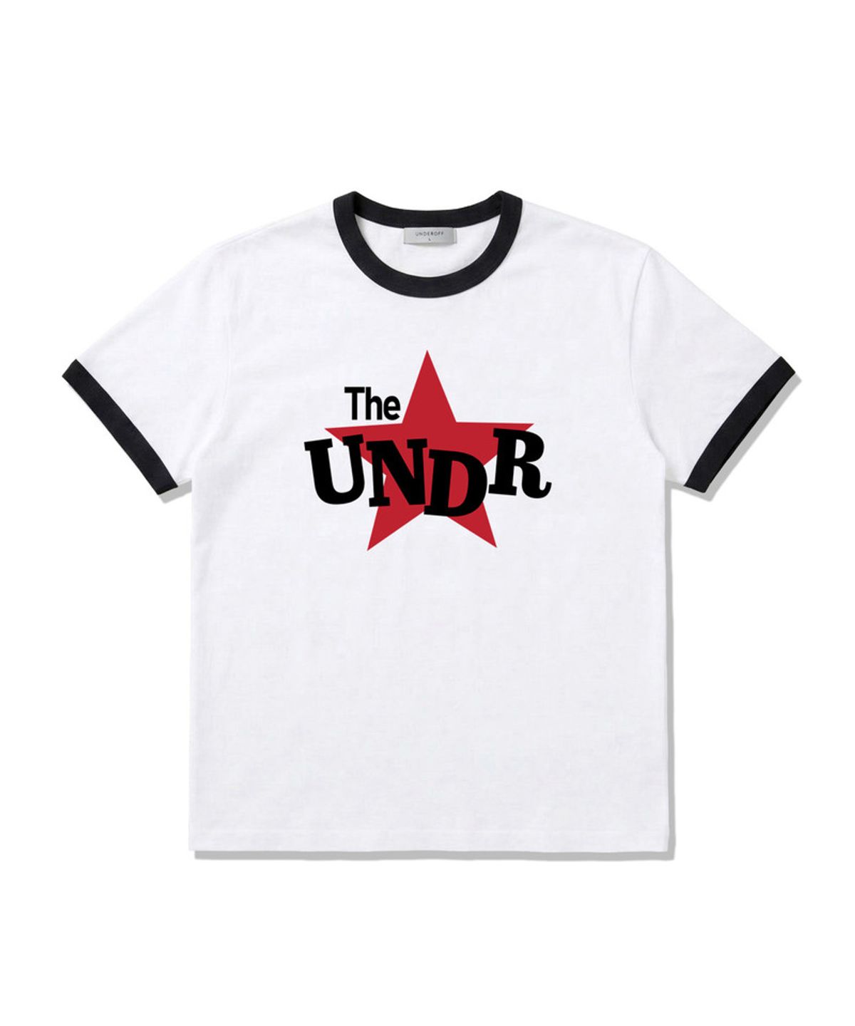 언더오프(UNDEROFF) 에센셜 스탠다드 반팔 링거 티셔츠 언더스타 차콜