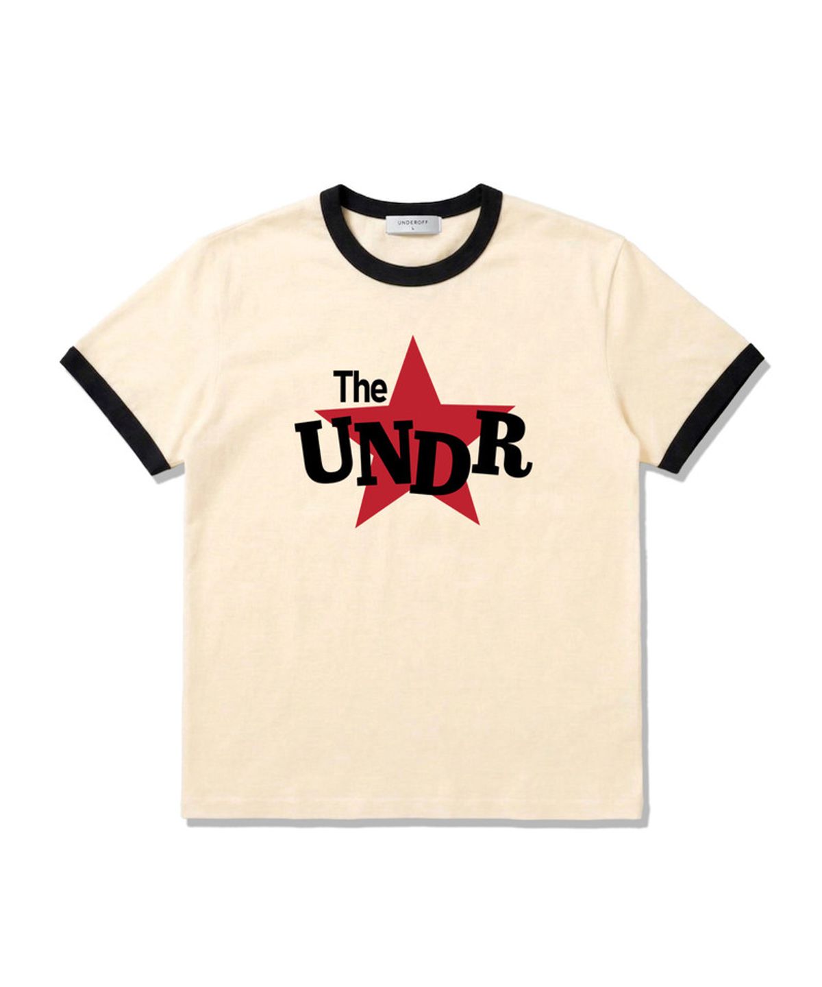 언더오프(UNDEROFF) 에센셜 스탠다드 반팔 링거 티셔츠 언더스타 차콜