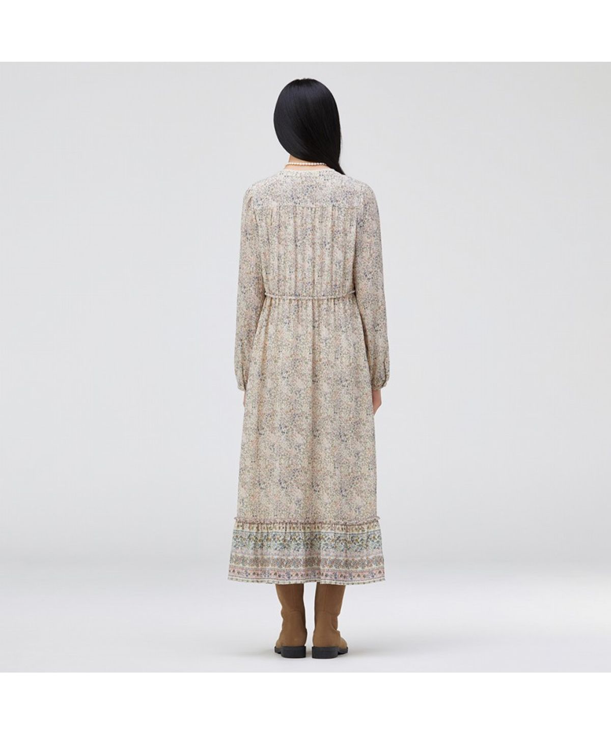 써스데이 아일랜드(THURSDAY ISLAND) 플라워 브이넥 풀오픈 원피스_T262MOP135W