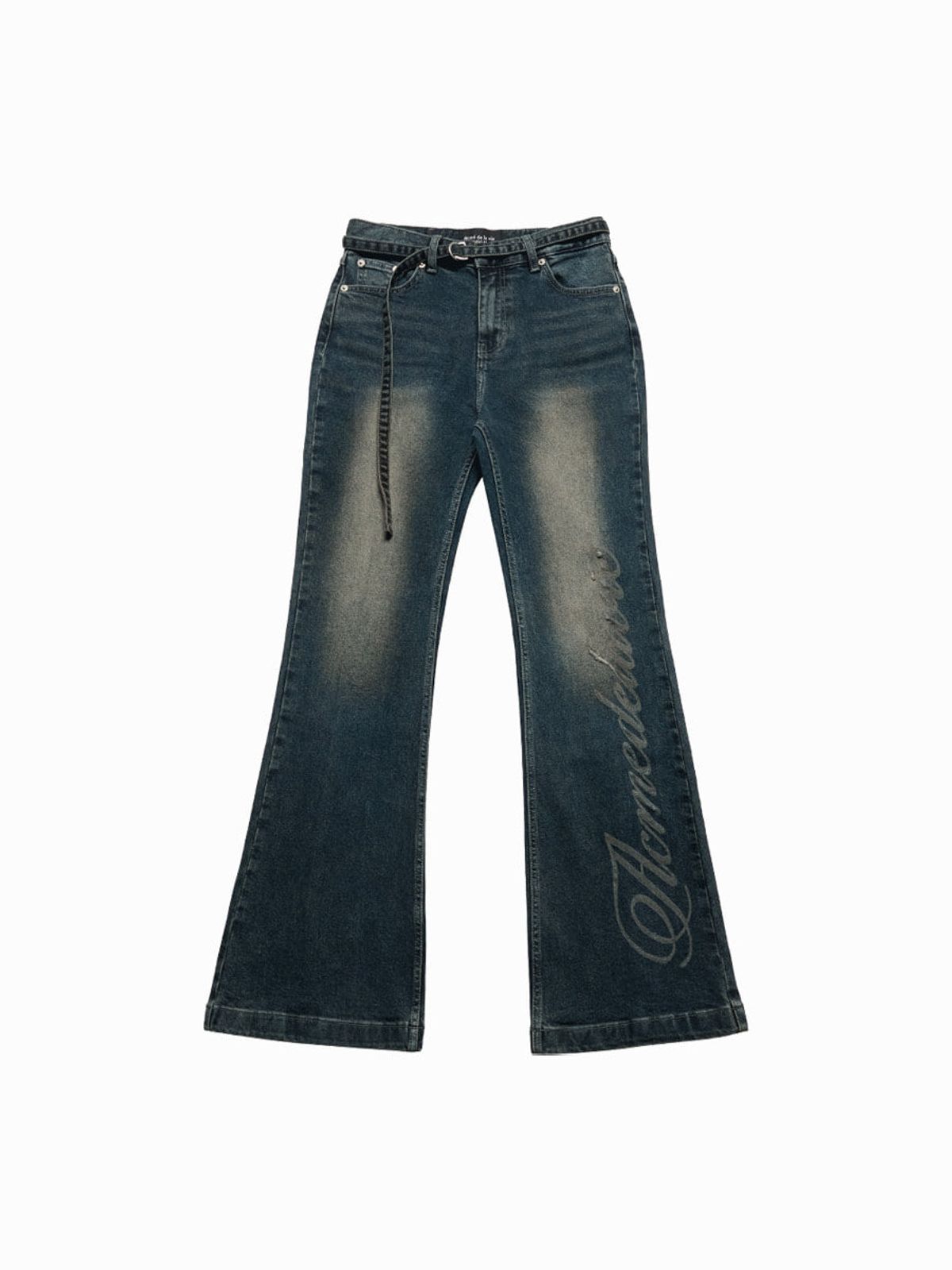 아크메드라비(ACME DE LA VIE) WOMAN LASER LOGO DENIM FLARE PANTS