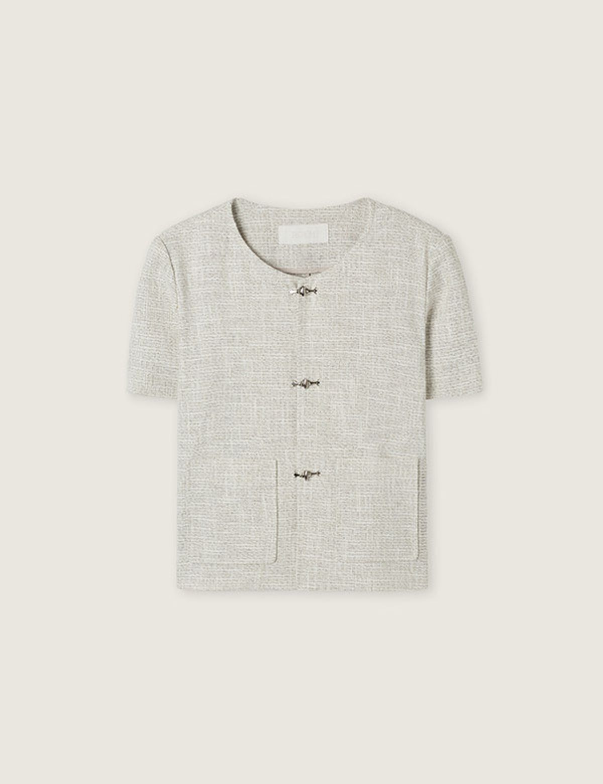 로엠(ROEM) 금속장식 칼라리스 반팔자켓 RMJKG25R14