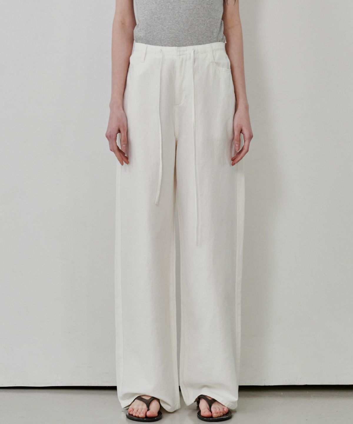 마롭(MALOUPE) 9160 린넨 와이드 팬츠 (화이트)