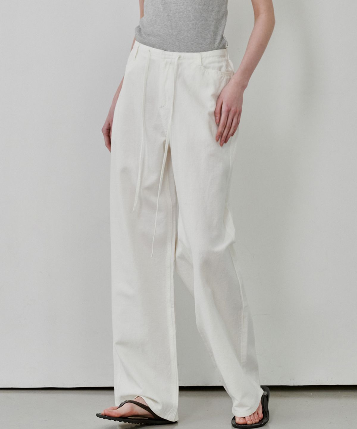 마롭(MALOUPE) 9160 린넨 와이드 팬츠 (화이트)