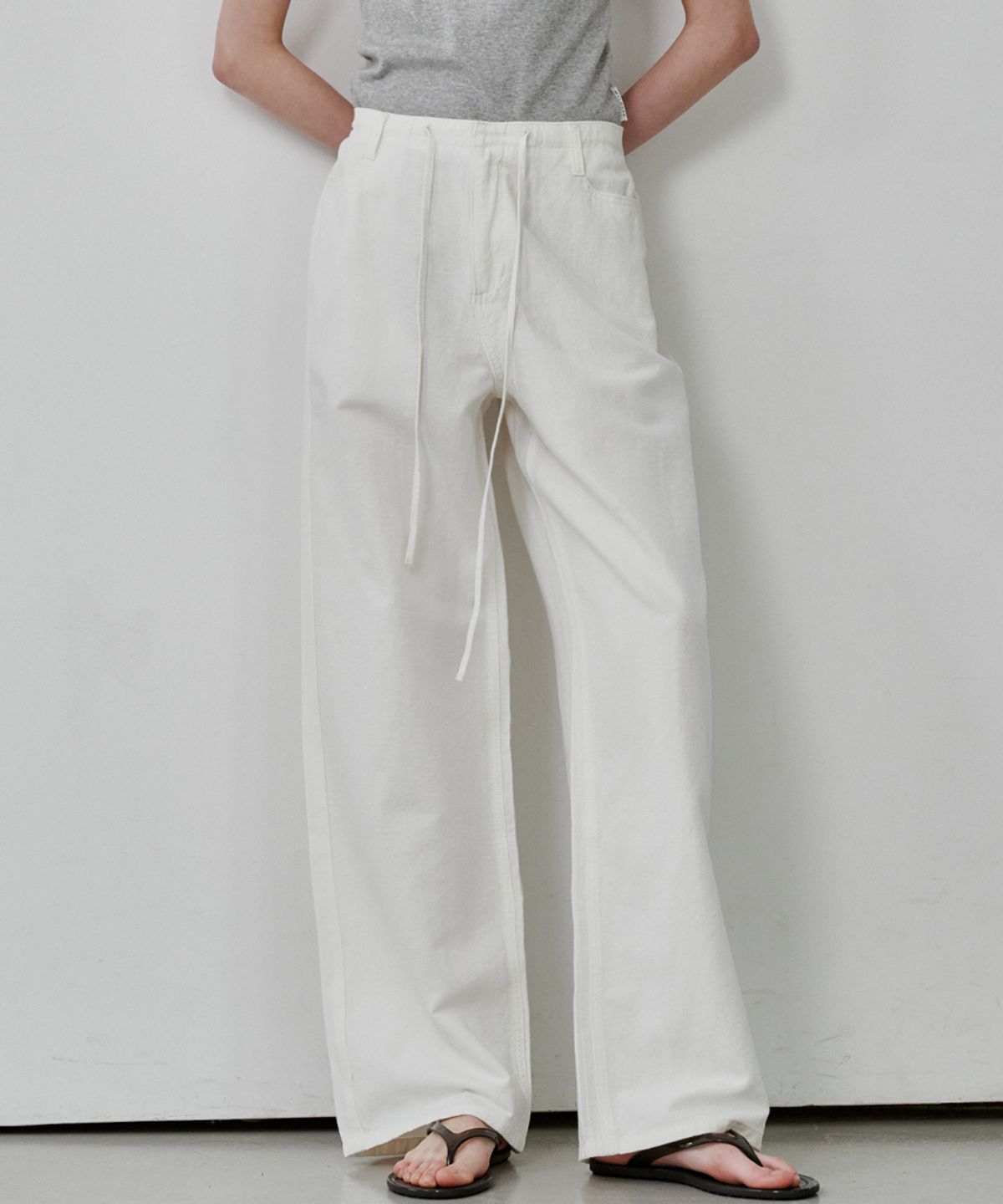 마롭(MALOUPE) 9160 린넨 와이드 팬츠 (화이트)