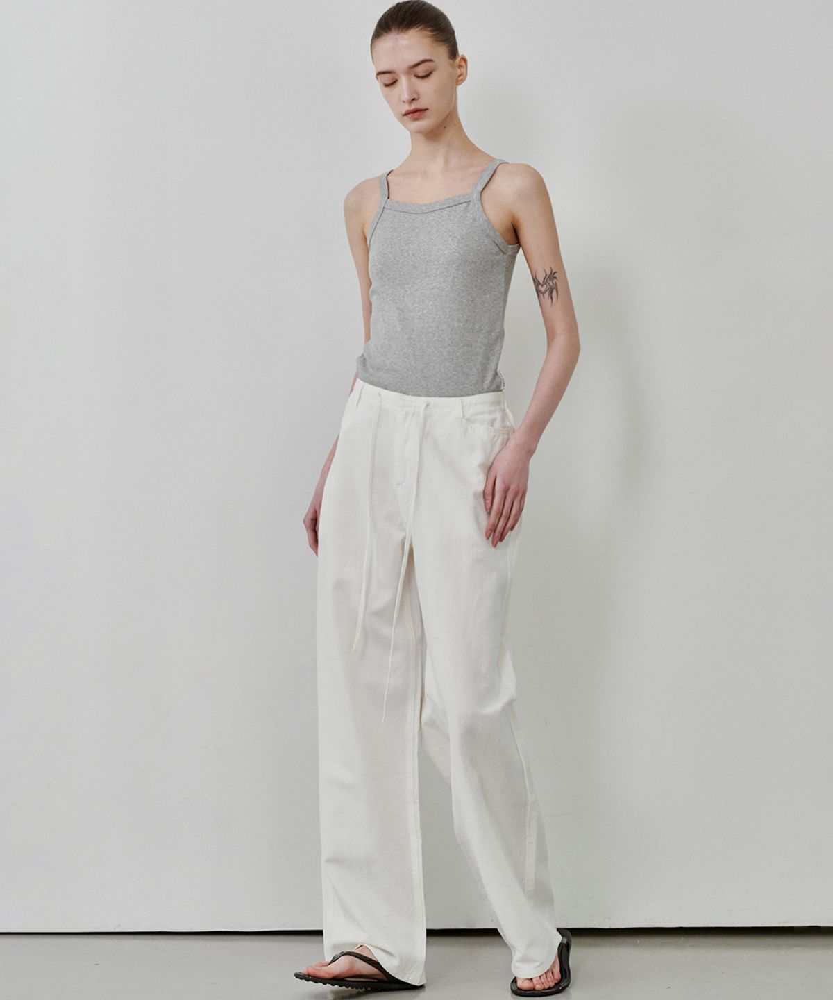 마롭(MALOUPE) 9160 린넨 와이드 팬츠 (화이트)