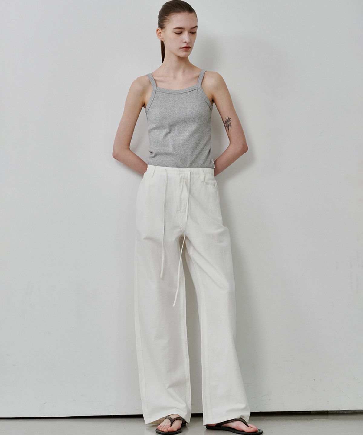 마롭(MALOUPE) 9160 린넨 와이드 팬츠 (화이트)