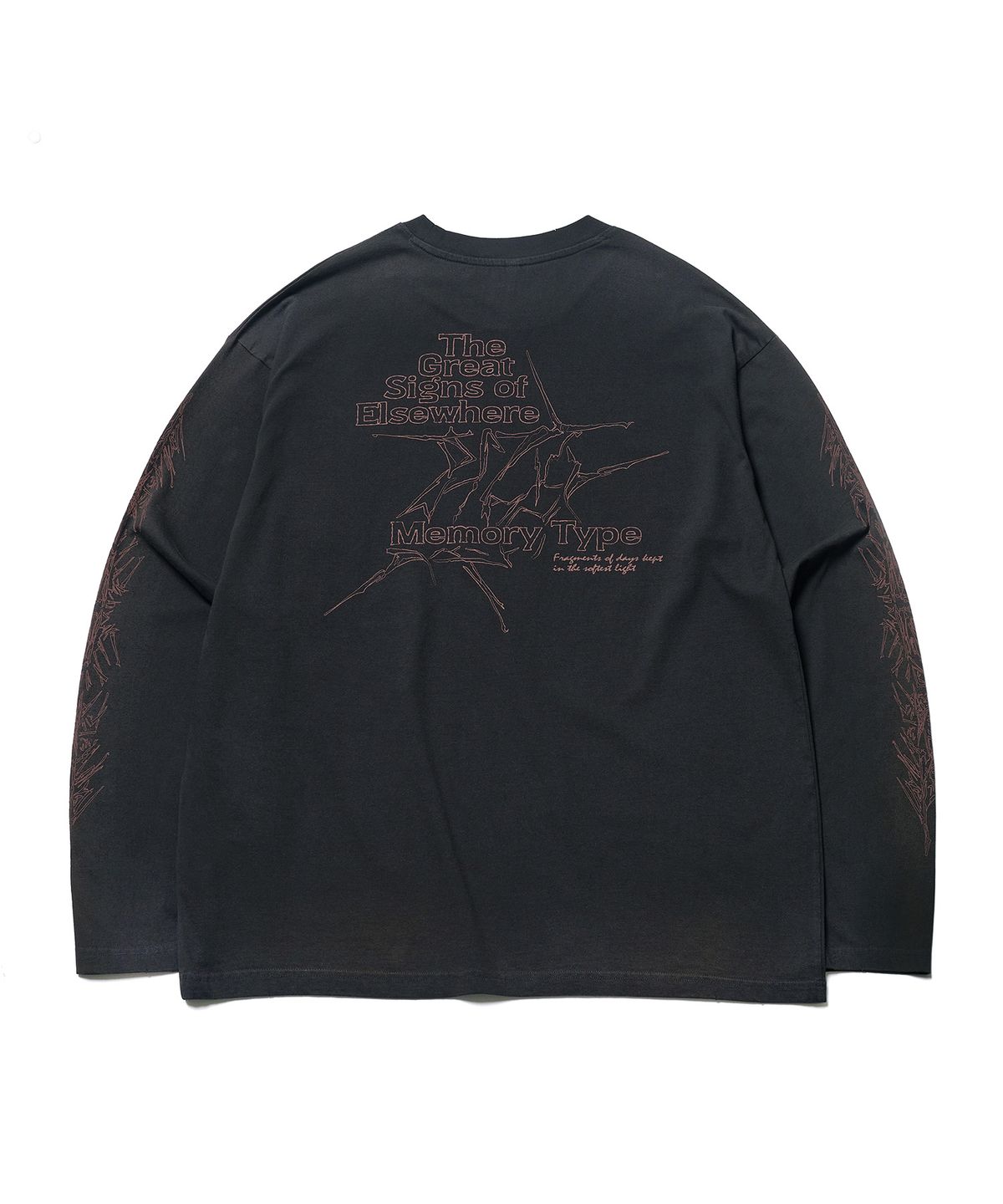 에스파이(ESFAI) MEMORY TYPE L/S T-SHIRT (VTG BLACK)