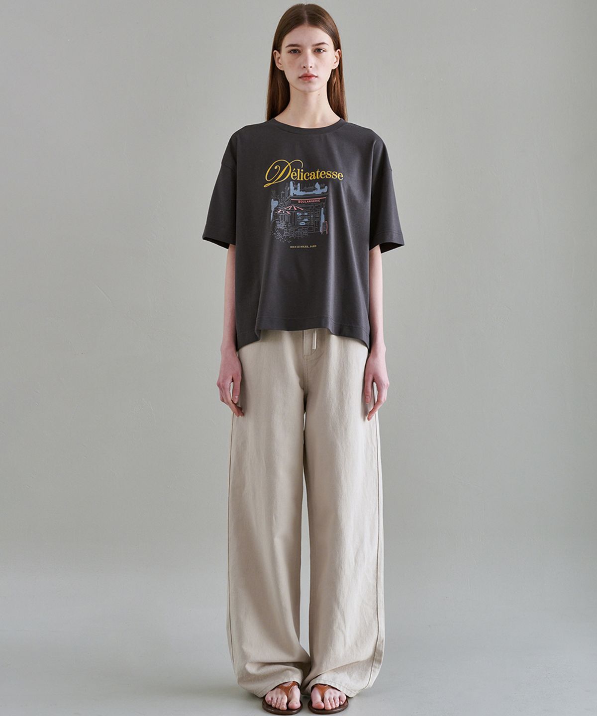 마롭(MALOUPE) 9160 린넨 와이드 팬츠 (베이지)