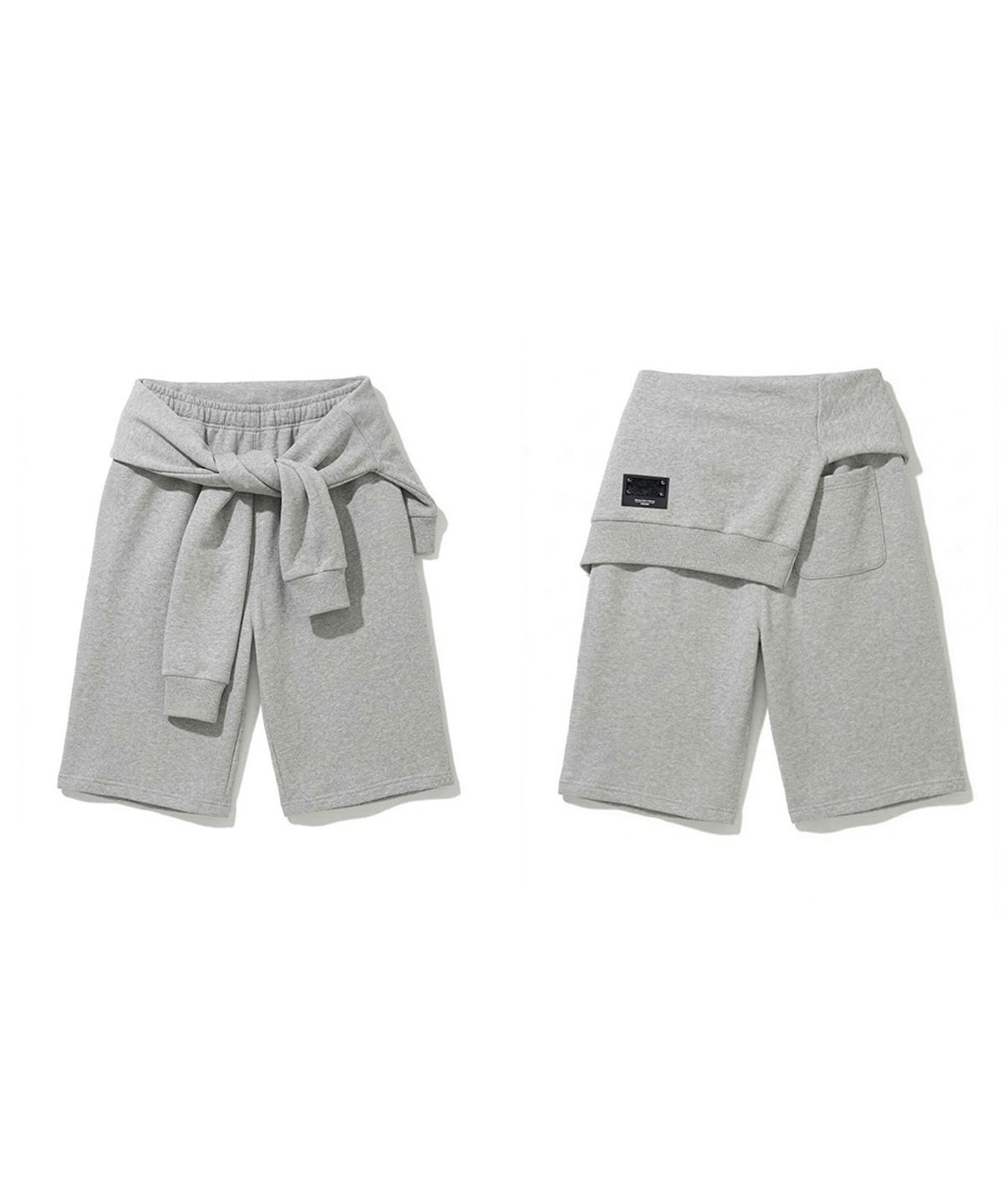 오도어(ODOR) Tie bermuda pants - Grey